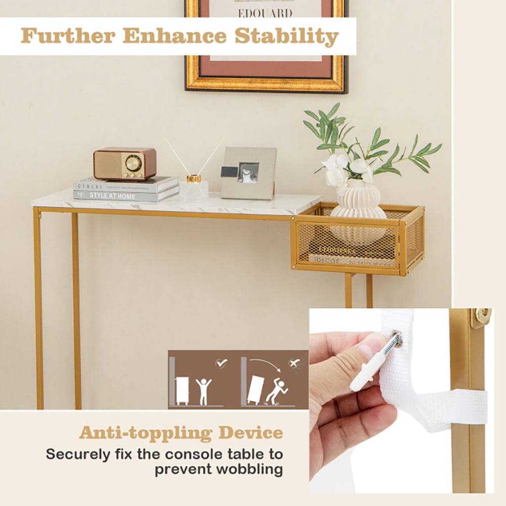 Further Enhance Stability

Anti-toppling Device
Securely fix the console table to prevent wobbling