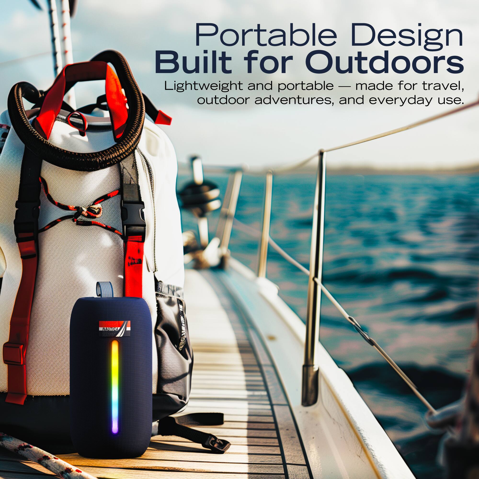 Portable Design Built for Outdoors  
Lightweight and portable — made for travel, outdoor adventures, and everyday use.