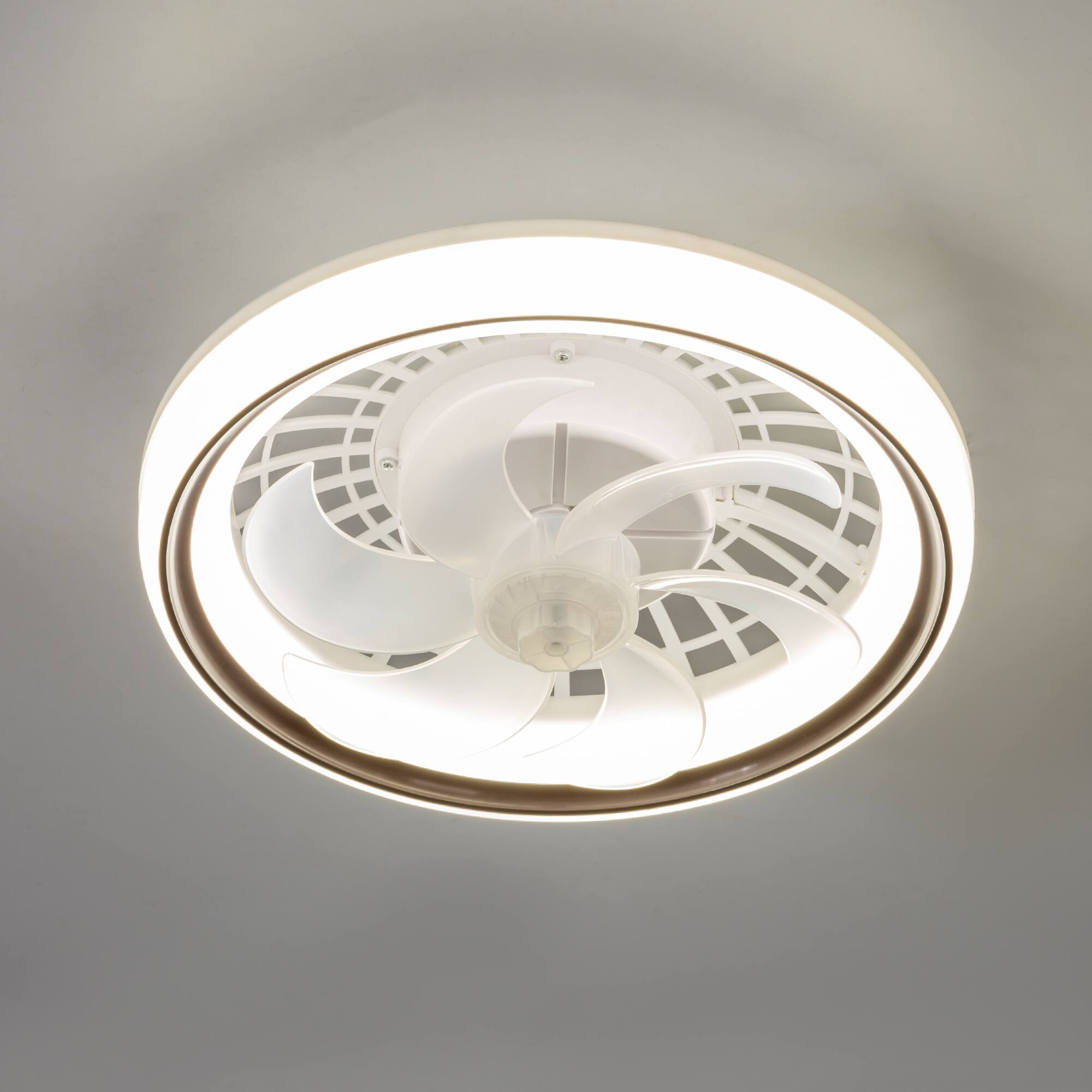 Alt View 6. Breezary - Breezary 13-Inch Multi-Directional Ceiling Fan, 3-Color Light, 7 ABS Blades, DC Motor, 6-Speed Remote & Memory Function - Matte White.