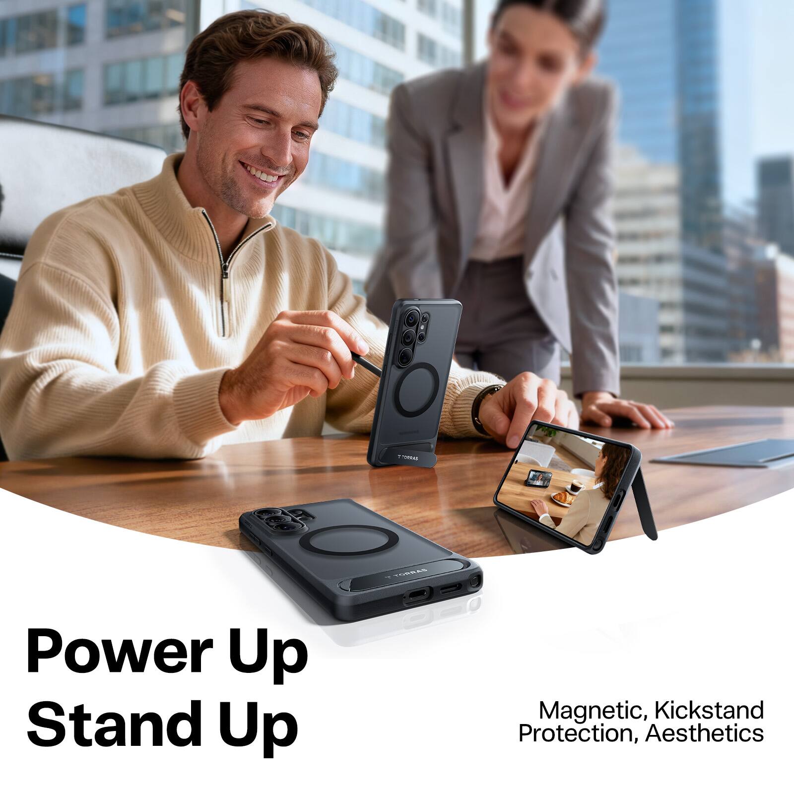 Power Up Stand Up  
Magnetic, Kickstand Protection, Aesthetics