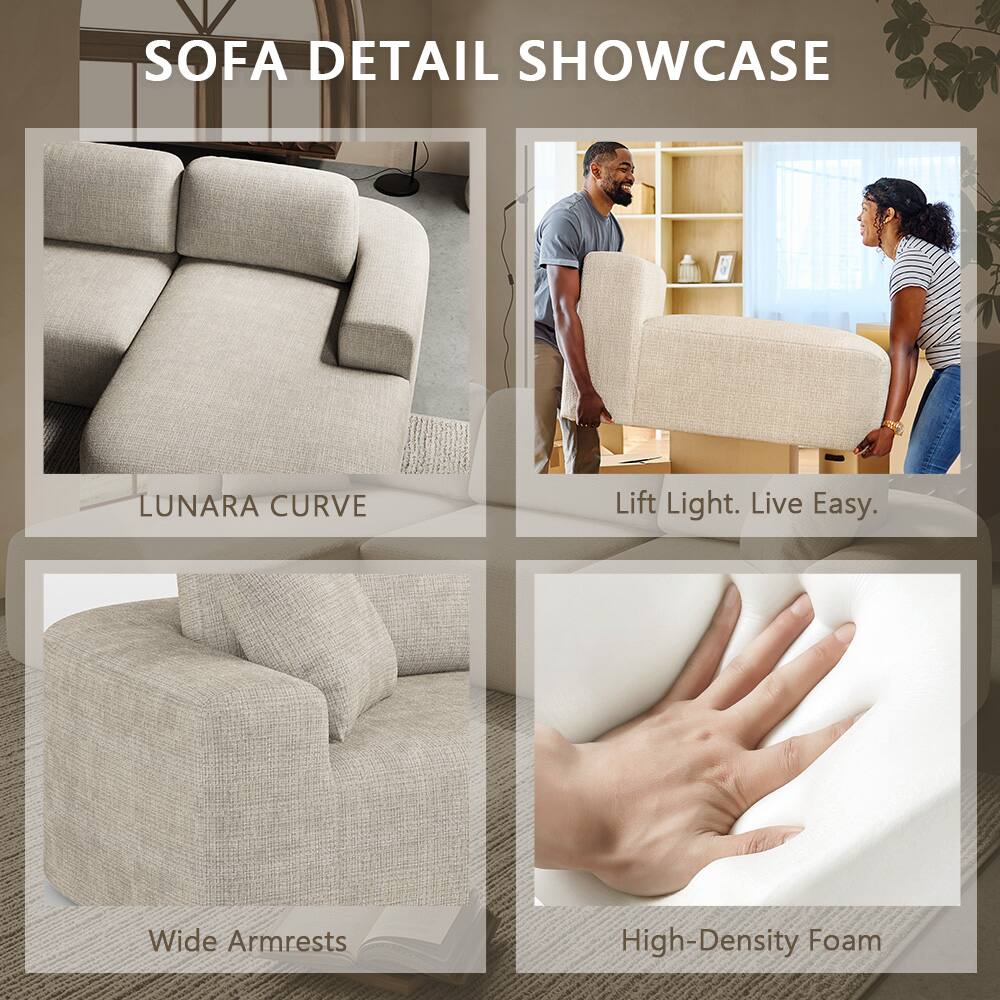 SOFA DETAIL SHOWCASE

LUNARA CURVE

Lift Light. Live Easy.

Wide Armrests

High-Density Foam