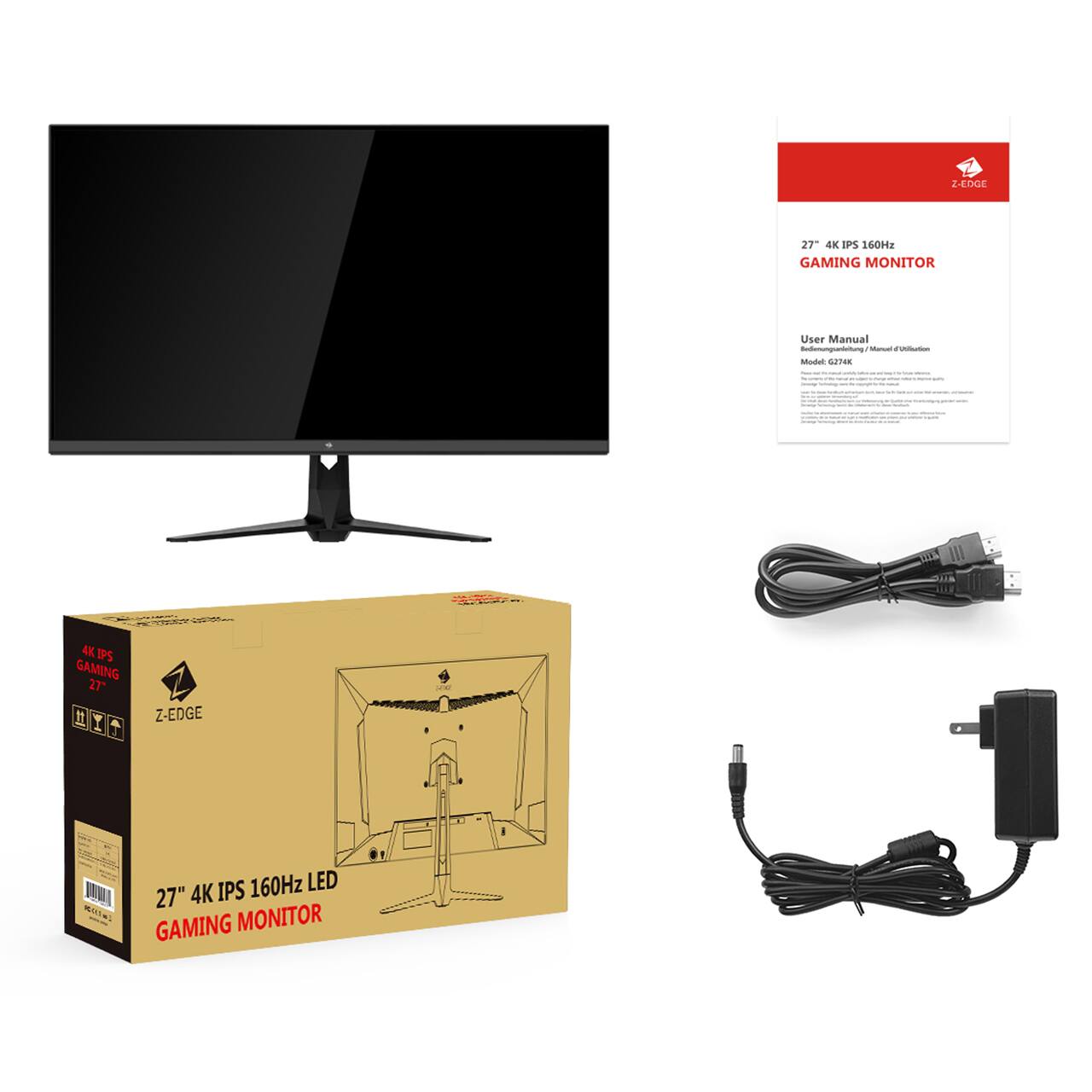 Z-EDGE 27" 4K IPS 160Hz LED GAMING MONITOR
User Manual
Model: G274K
Z-EDGE 27" 4K IPS 160Hz LED GAMING MONITOR