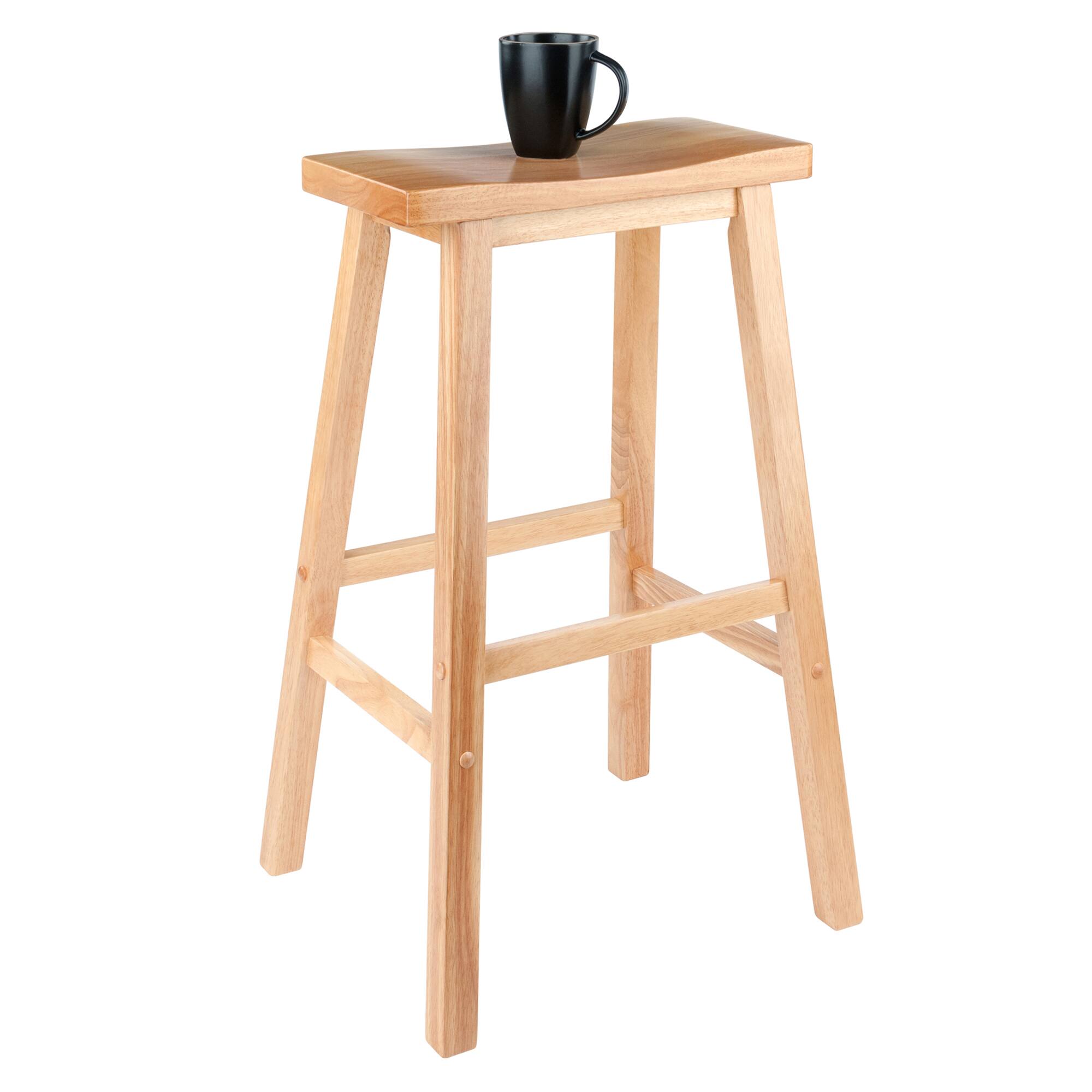 Alt View 3. Winsome Wood - Satori Saddle Seat Bar Stool - Natural.