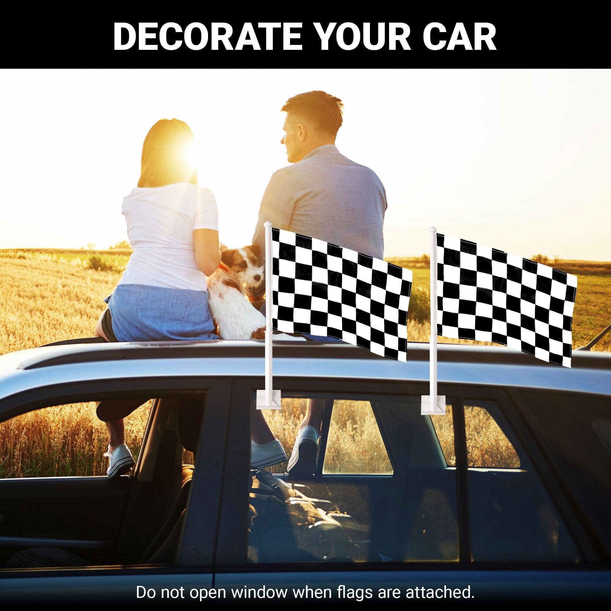 DECORATE YOUR CAR

Do not open window when flags are attached.