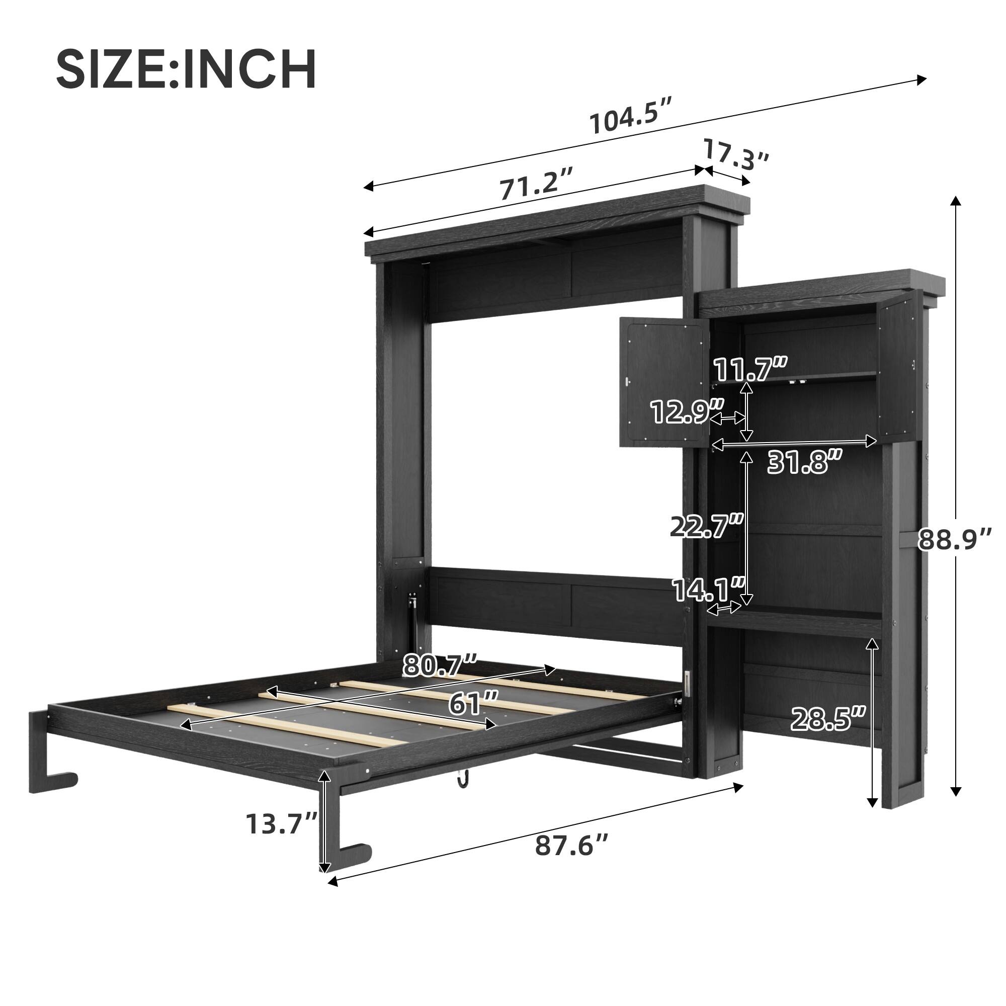SIZE: INCH  
104.5"  
17.3"  
71.2"  
11.7"  
12.9"  
31.8"  
22.7"  
14.1"  
88.9"  
80.7"  
61"  
28.5"  
13.7"  
87.6"
