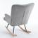 Back. FERPIT - FERPIT Teddy Upholstered Wingback Rocking Accent Chair with Rubberwood Legs, Light Gray - Light Gray.