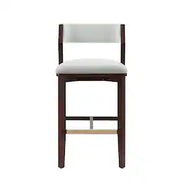Manhattan Comfort - Patricia Modern Wood Upholstered Barstool - White Glacier