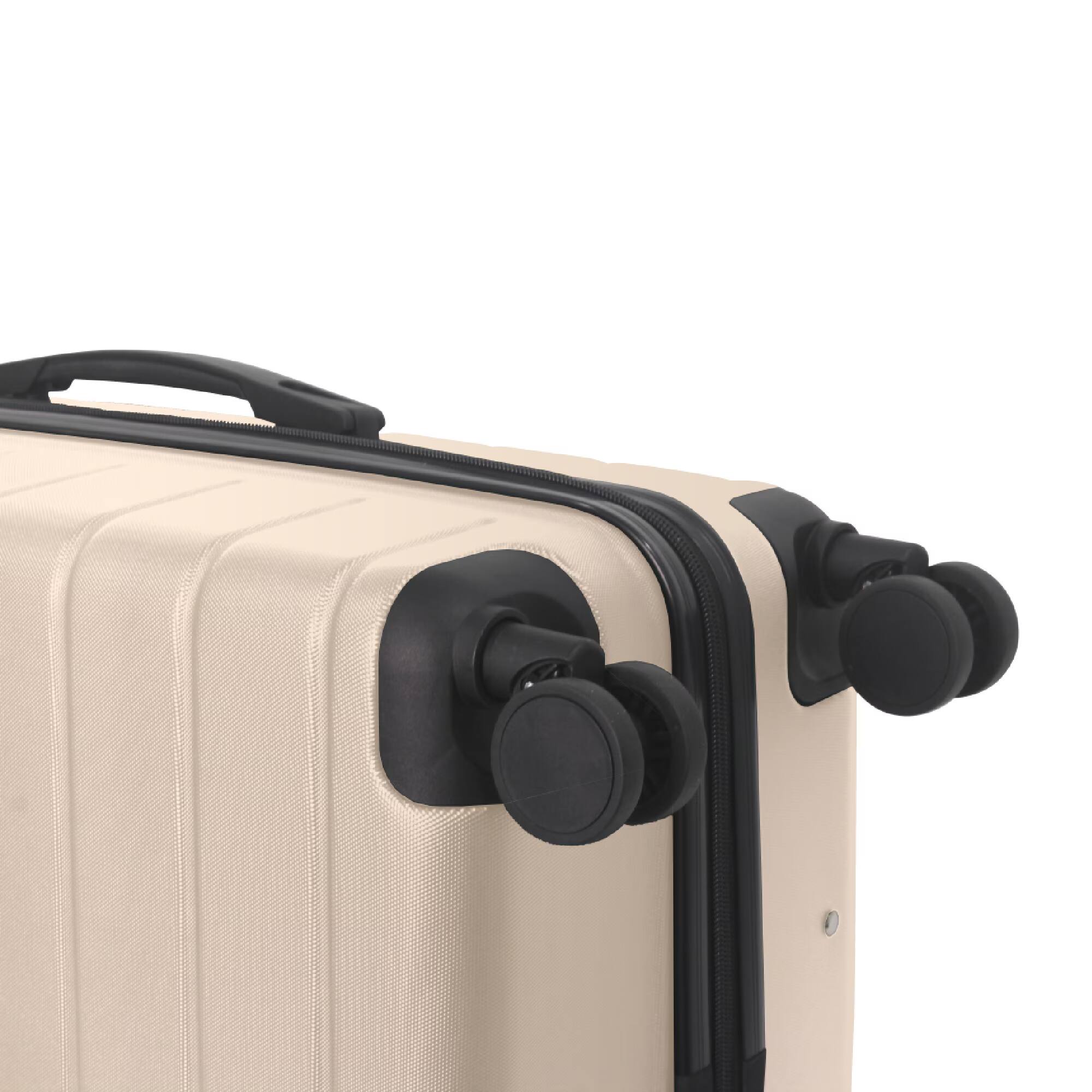 Alt View 8. Bestier - 3-Piece ABS Hardshell Luggage Set (20”/24”/28”) with TSA Lock, Spinner Wheels & Lightweight Design - Beige.