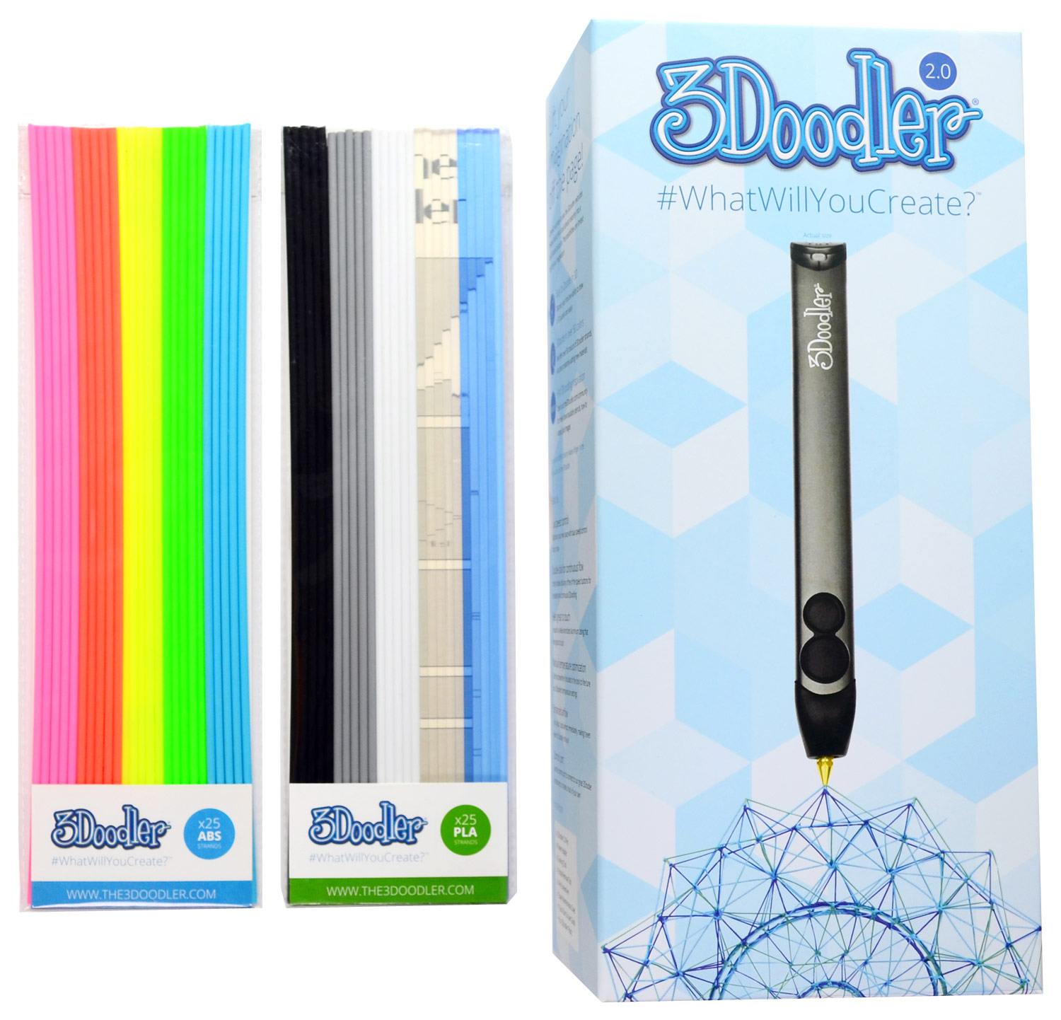 3Doodler 2.0 3D Pen with ABS and PLA Filaments Black 3DOODV2US - Best Buy