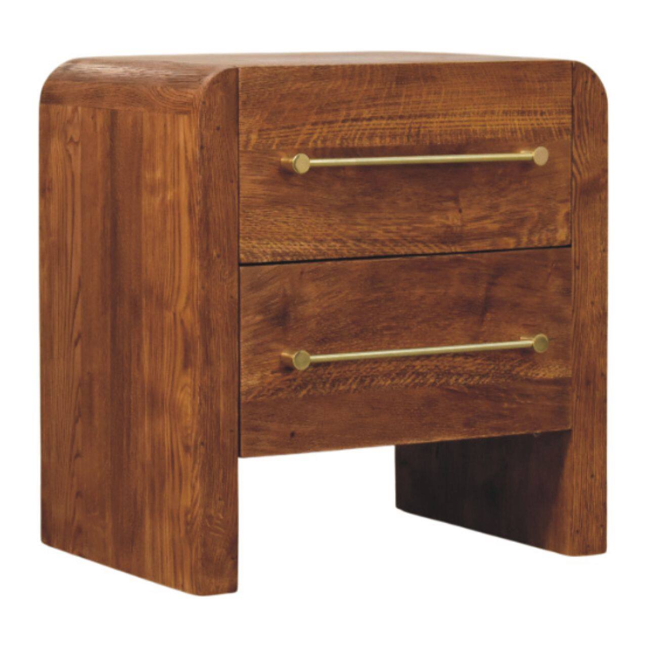 Angle. Artisan Furniture - Aurelio Twin Drawer Bedside - Brown.