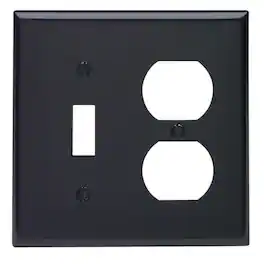 Leviton - 2 gang Nylon Duplex/Toggle Wall Plate 1 pk - Black