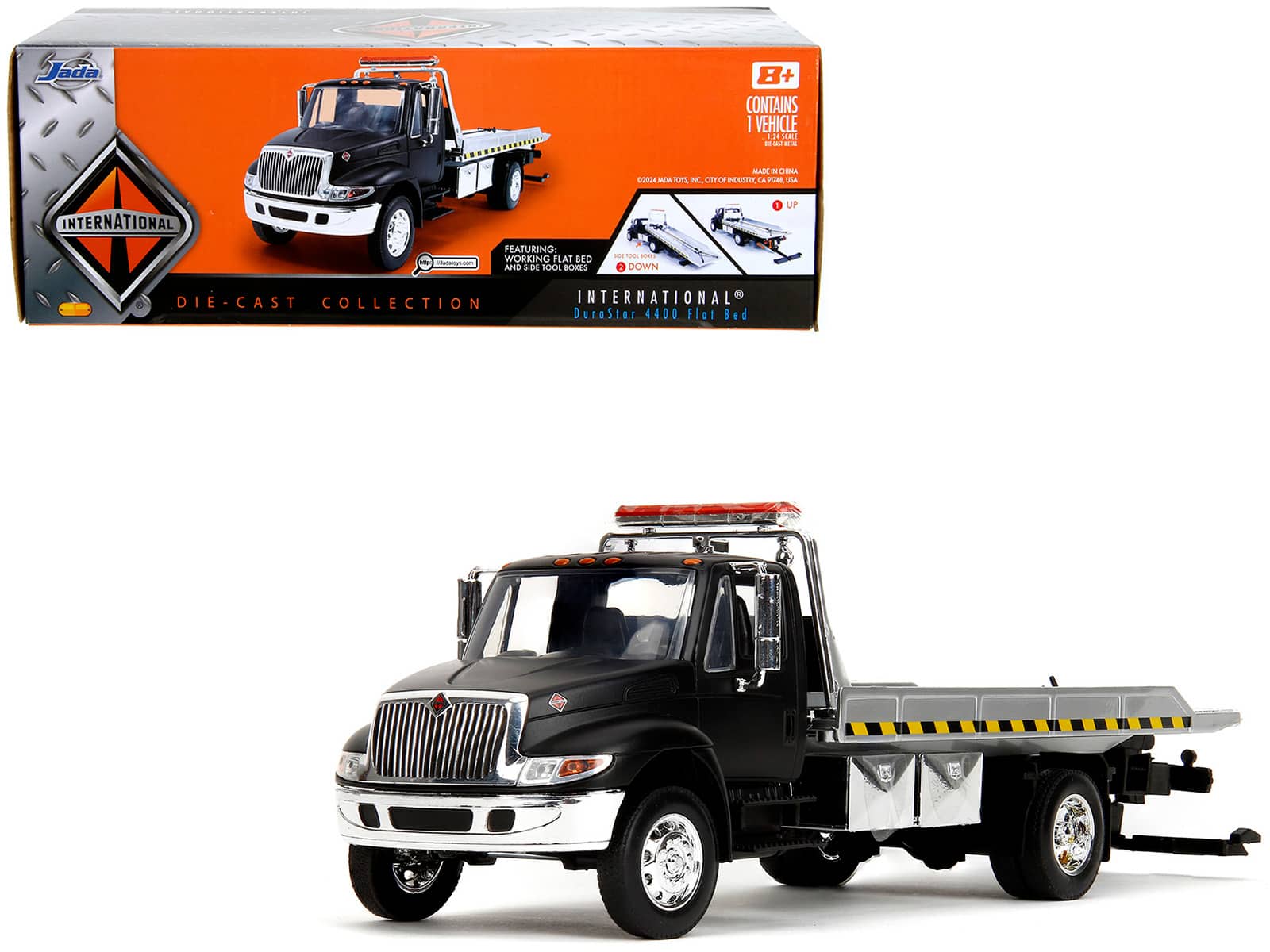 International DuraStar 4400 Flatbed Tow Truck Matt Black 1/24 Diecast Model Car by Jada price history on PriceWatchPro
