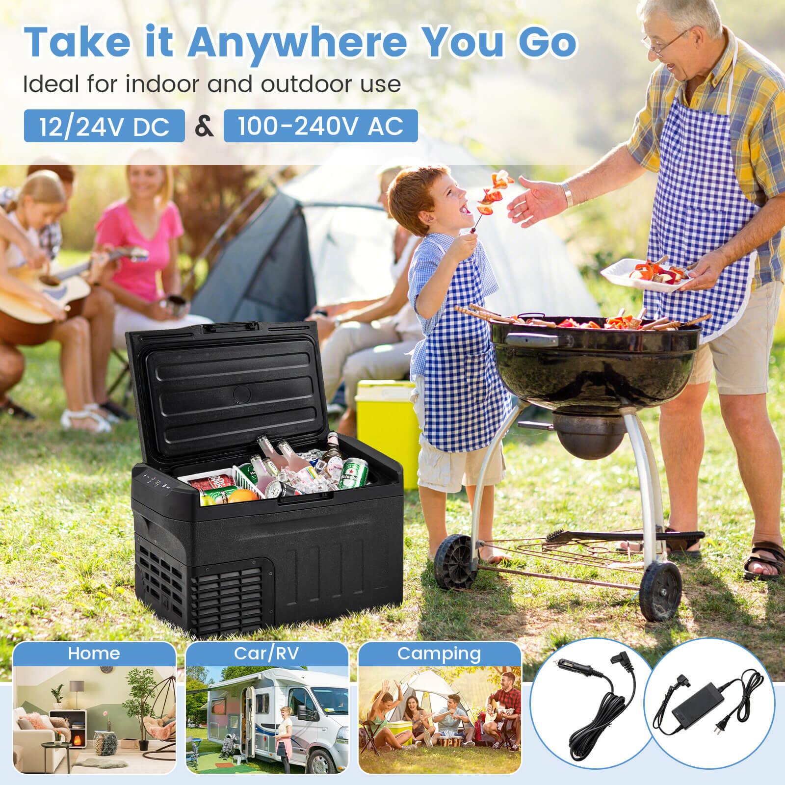 Take it Anywhere You Go  
Ideal for indoor and outdoor use  
12/24V DC & 100-240V AC  

Home  
Car/RV  
Camping