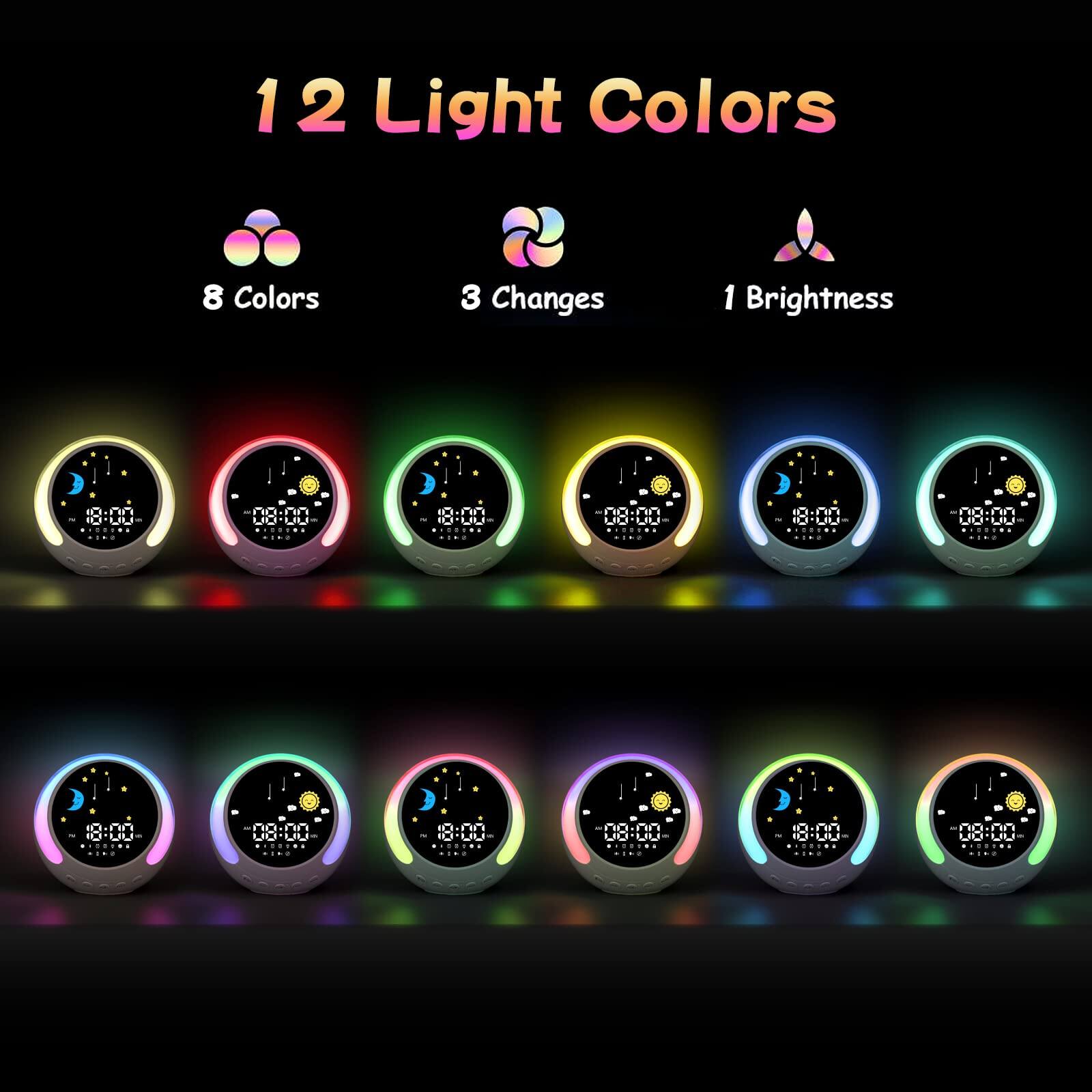 12 Light Colors  
8 Colors  
3 Changes  
1 Brightness