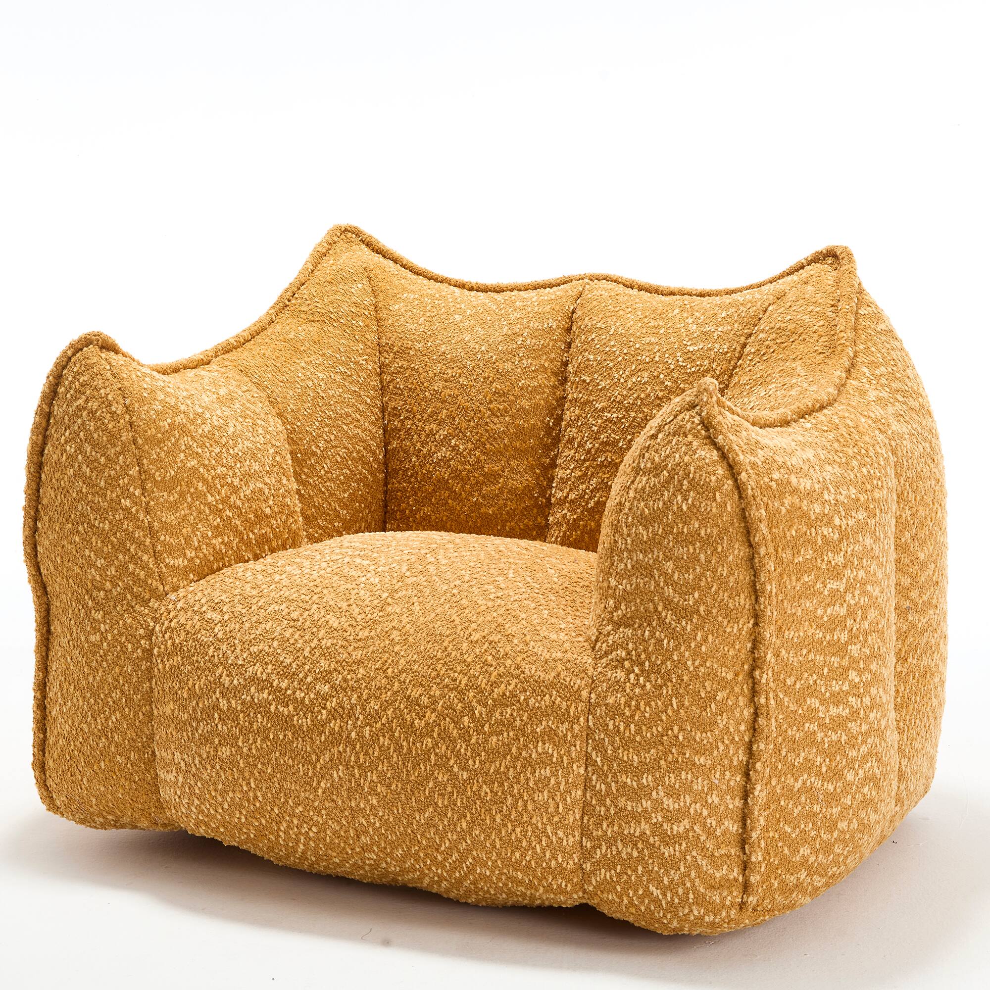 Alt View 6. GOODSILO - Premium Square Lazy Sofa Chair with High-Resilience Foam for Living Room and Bedroom Comfort - Yellow.
