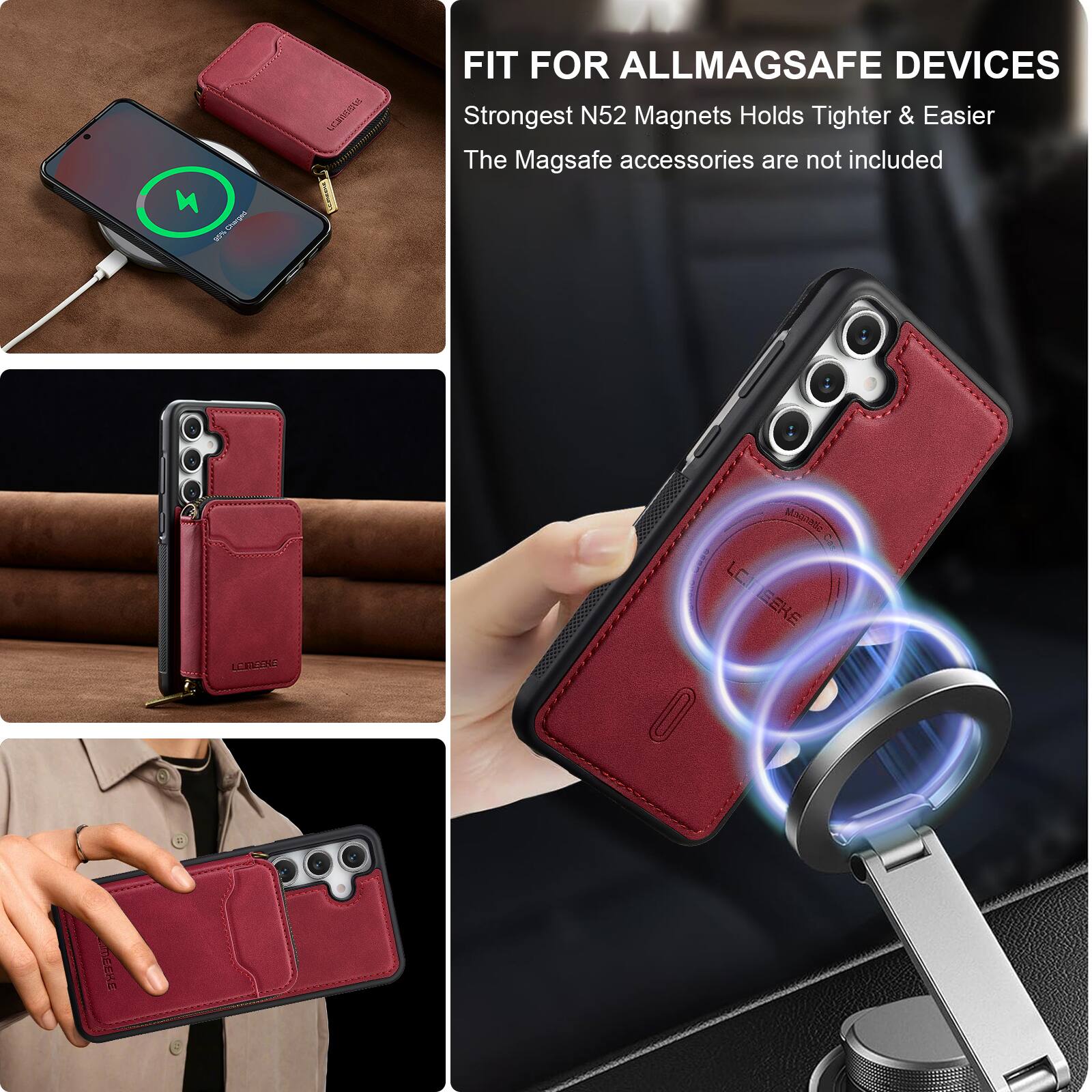 4 Deger 00% UGnIM FIT FOR ALLMAGSAFE DEVICES  
Strongest N52 Magnets Holds Tighter & Easier  
The MagSafe accessories are not included  

LOROK Moginle LC LENEEKE EEKE