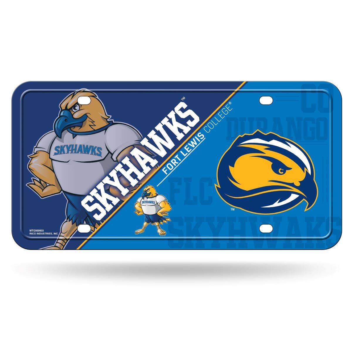 Fort Lewis College Skyhawks Multi-Color Standard 12x6 Metal License Plate Auto Tag