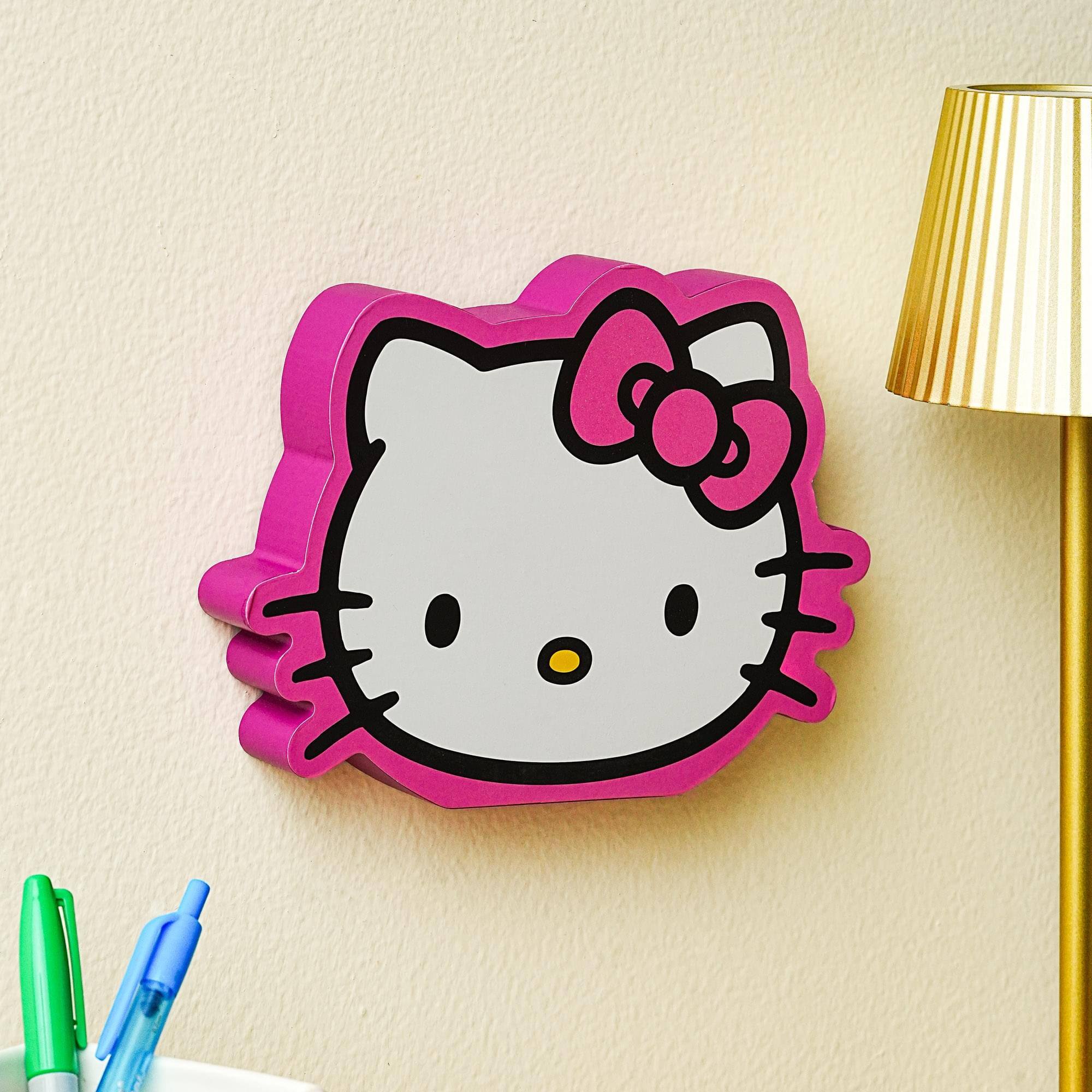 Alt View 4. Silver Buffalo - Sanrio Hello Kitty Glitter Bow Die-Cut Wooden Wall Art | 6 x 8 Inches - White.