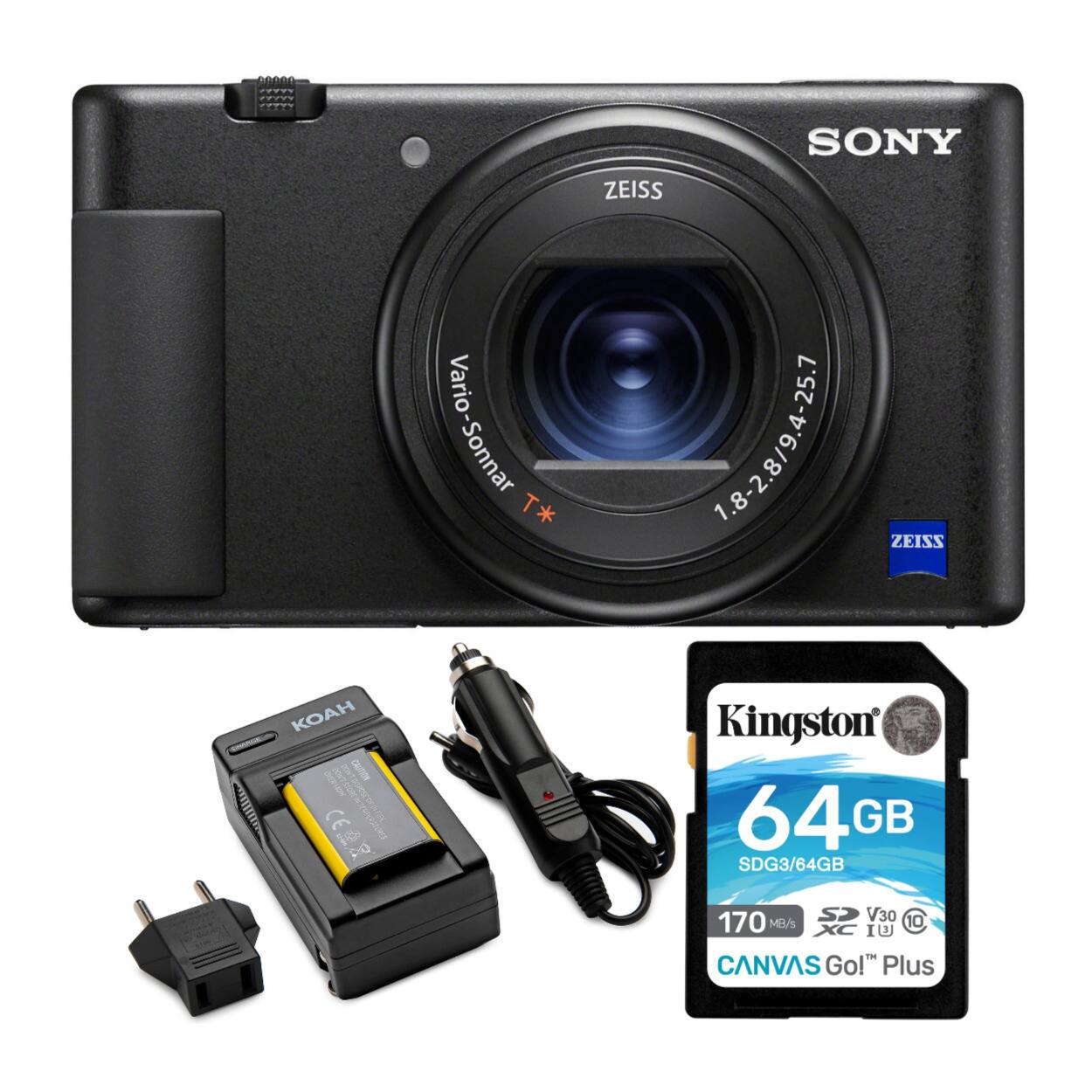 SONY Vario-Sonnar T* 1.8-2.8/9.4-25.7, ZEISS, KOAH, Kingston 64 GB SDG3/64GB, CANVAS Go! Plus