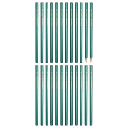 Unique Bargains - Hexagonal Wooden Pencils Bulk, 24pcs HB Graphite Pencils Double-Ended for Office, Eng, Writing, Art, Drawing - Green