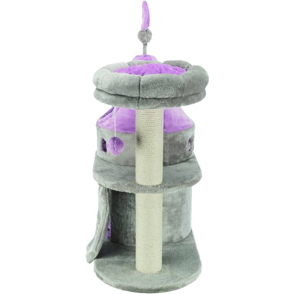 Alt View 2. TRIXIE - My Kitty Castle Plush Cat Tree, Sisal Scratching Posts, Rustling Fabric - Gray.