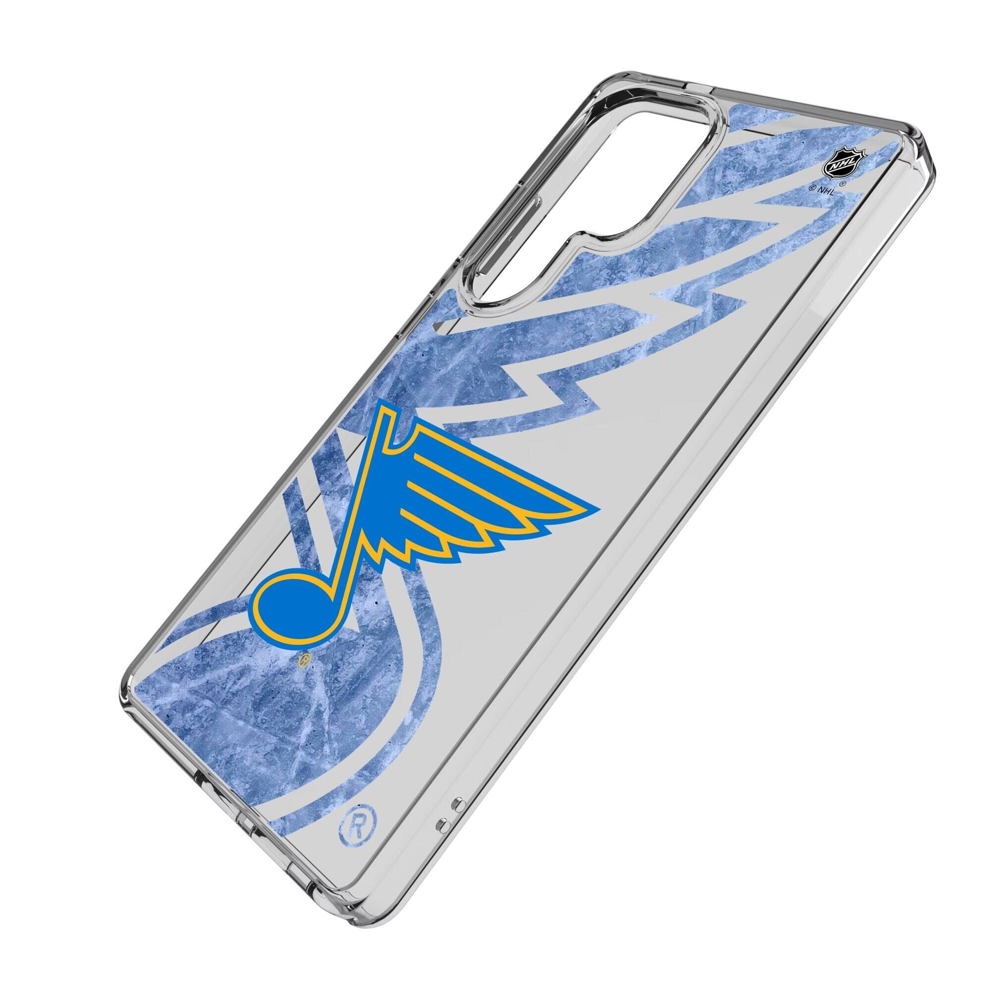 Alt View 1. Keyscaper - St. Louis Blues Galaxy Clear Ice Case - S25 Plus - Multicolor.