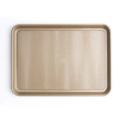 Front. Cuisipro - 17.5 x 11.75-Inch Rectangular Steel Nonstick Baking Sheet Pan - Brown.