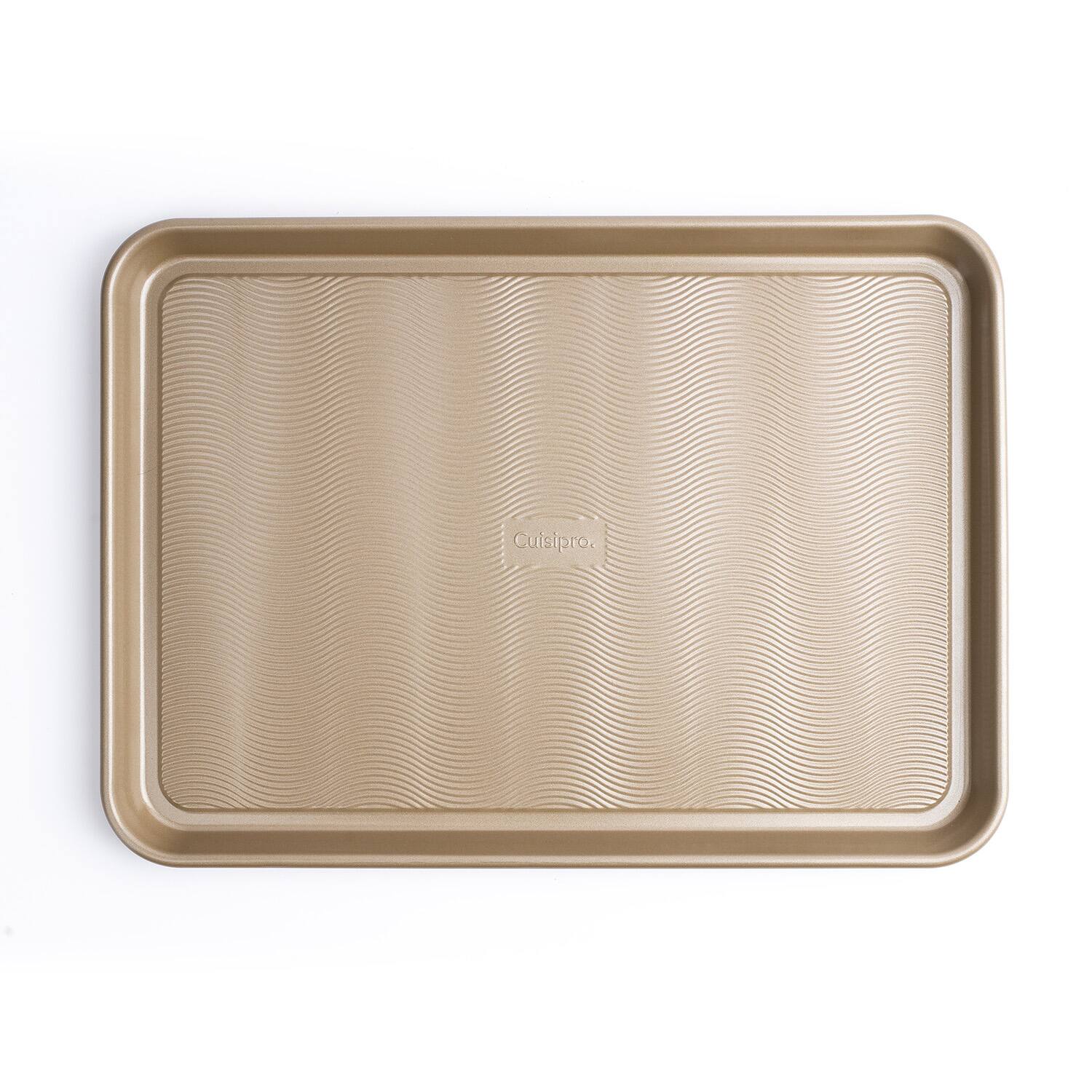 Front. Cuisipro - 17.5 x 11.75-Inch Rectangular Steel Nonstick Baking Sheet Pan - Brown.