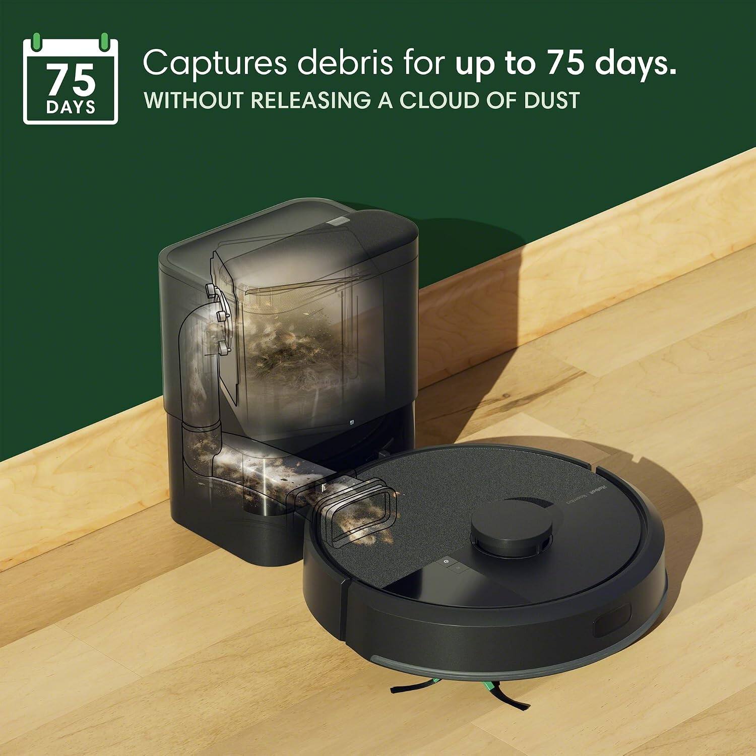 Captures debris for up to 75 days.  
75 DAYS WITHOUT RELEASING A CLOUD OF DUST
