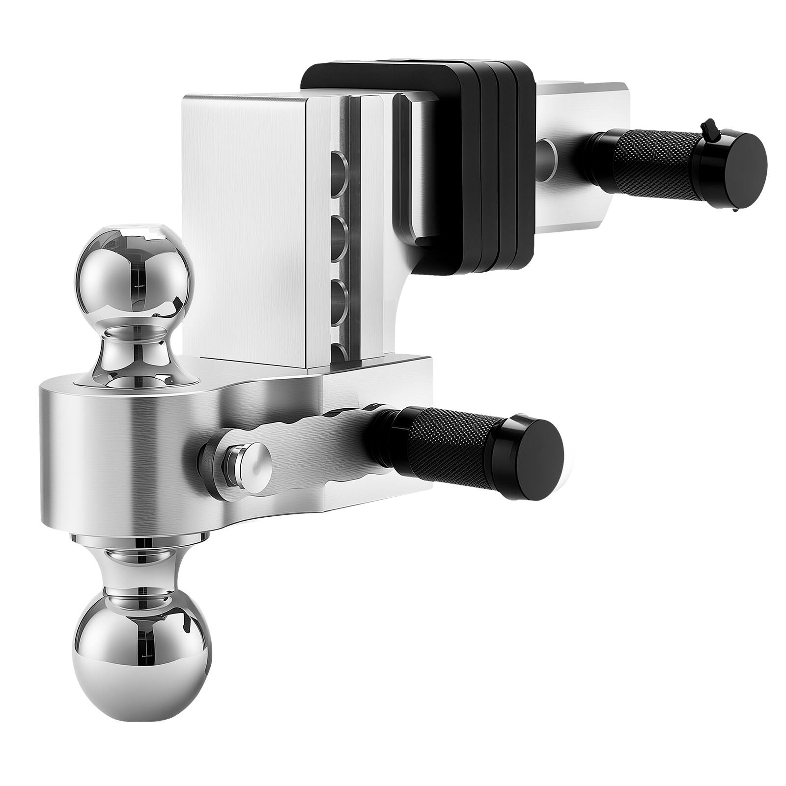 Alt View 5. VEVOR - Adjustable Trailer Hitch, 4-Inch Drop Hitch Ball Mount, Fit 2.5-Inch Receiver, Heavy Duty Aluminum Alloy Tow Hitch - Silver.
