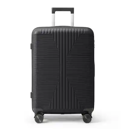 Front. Winado - 24" Hardshell Carry On Luggage with Spinner Wheels Lightweight PP Hardside Small Suitcase with Built-in Lock - Black.