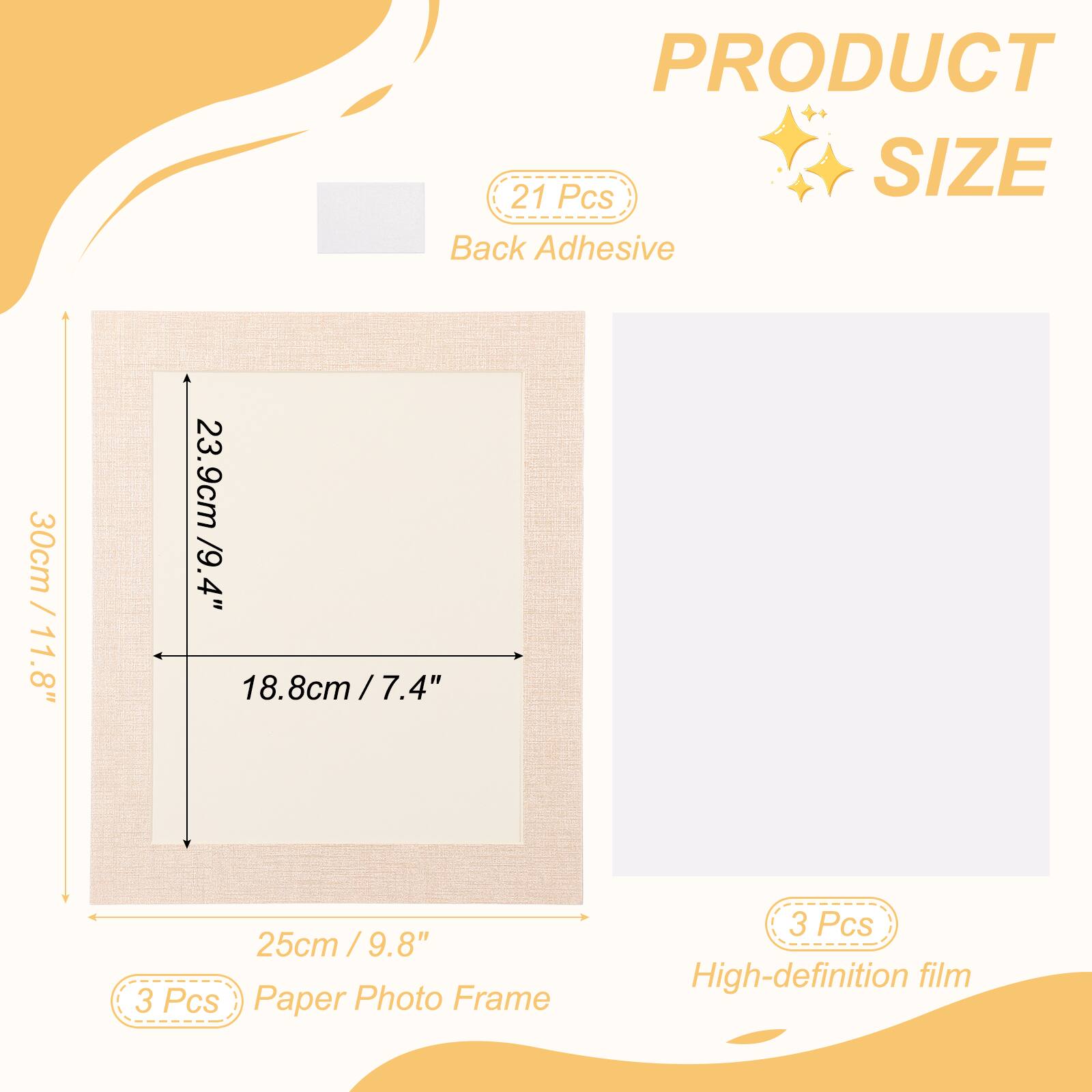 Unique Bargains 3pcs Cardboard Picture Frame, 9.8x11.8 Inch Photo Wall ...