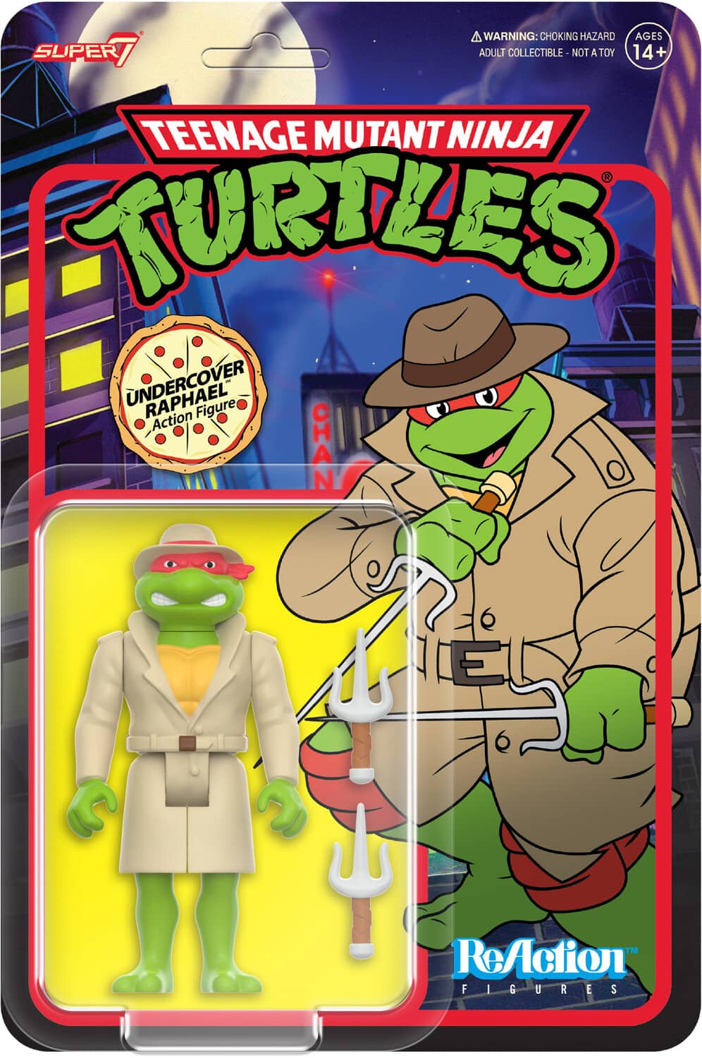 Super7 - Teenage Mutant Ninja Turtles - ReAction Wv8 - Undercover Raphael (Cartoon) - COLLECTABLES - Multicolor