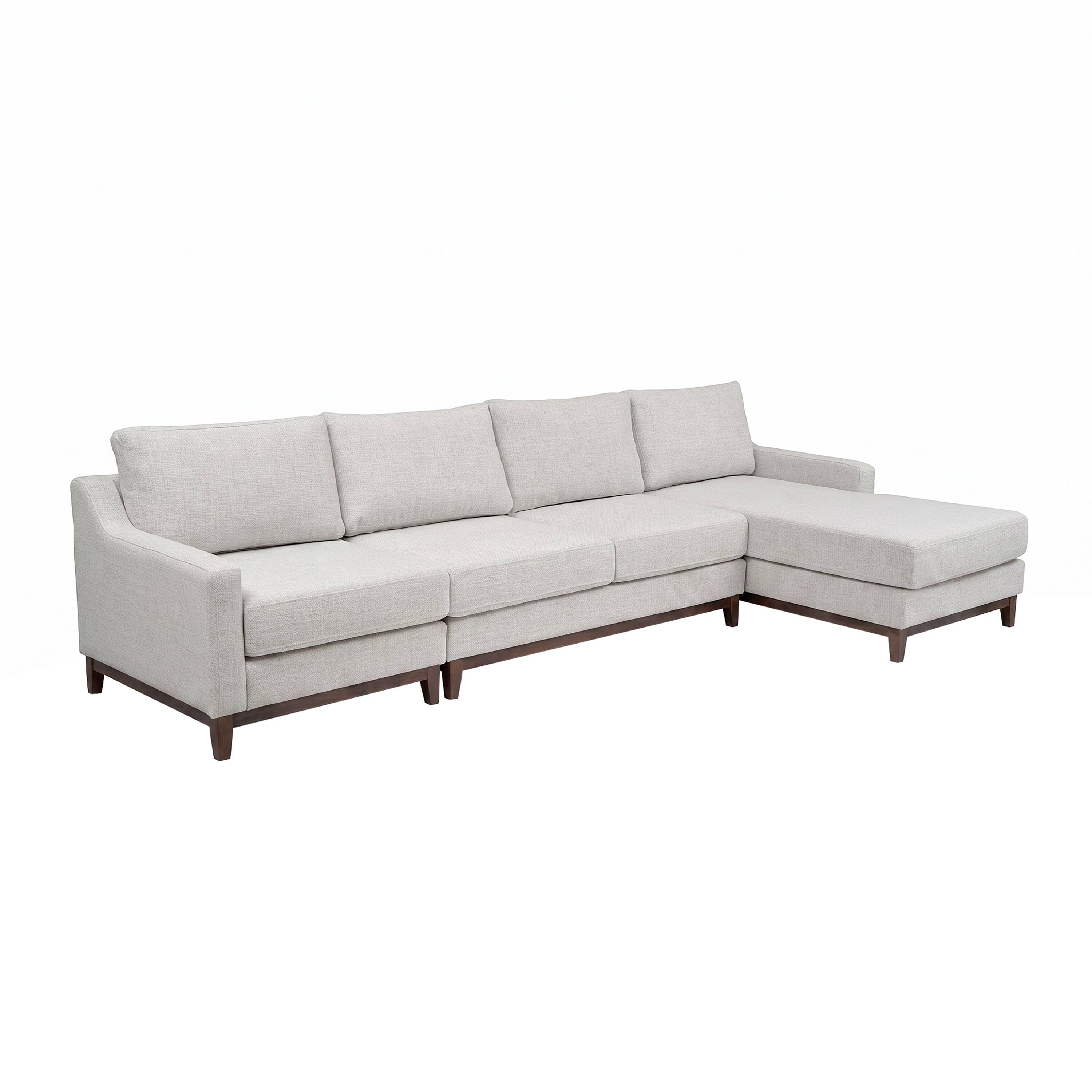 Alt View 1. Martha Stewart - 3-Piece Modular Left Facing Chair, Double Seat and Right Chaise - Light Gray.