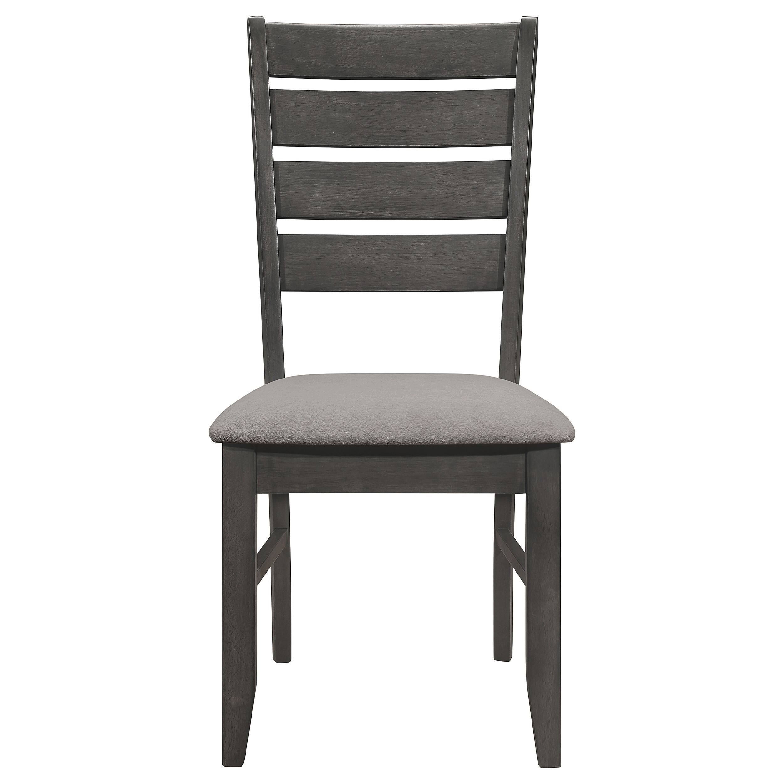 Angle. Manhattan Lane - Lyla 19 Inch Side Chair, Set of 2, Ladderback Style, Rustic Gray Wood - Gray.