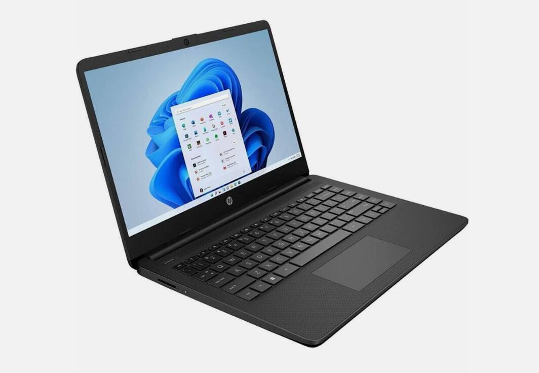 Alt View 2. HP - Hp 14-dq3110nr 14" HD Laptop, Intel Celeron N4500 ,Windows 11 Home S Mode, Jet Black - Black.