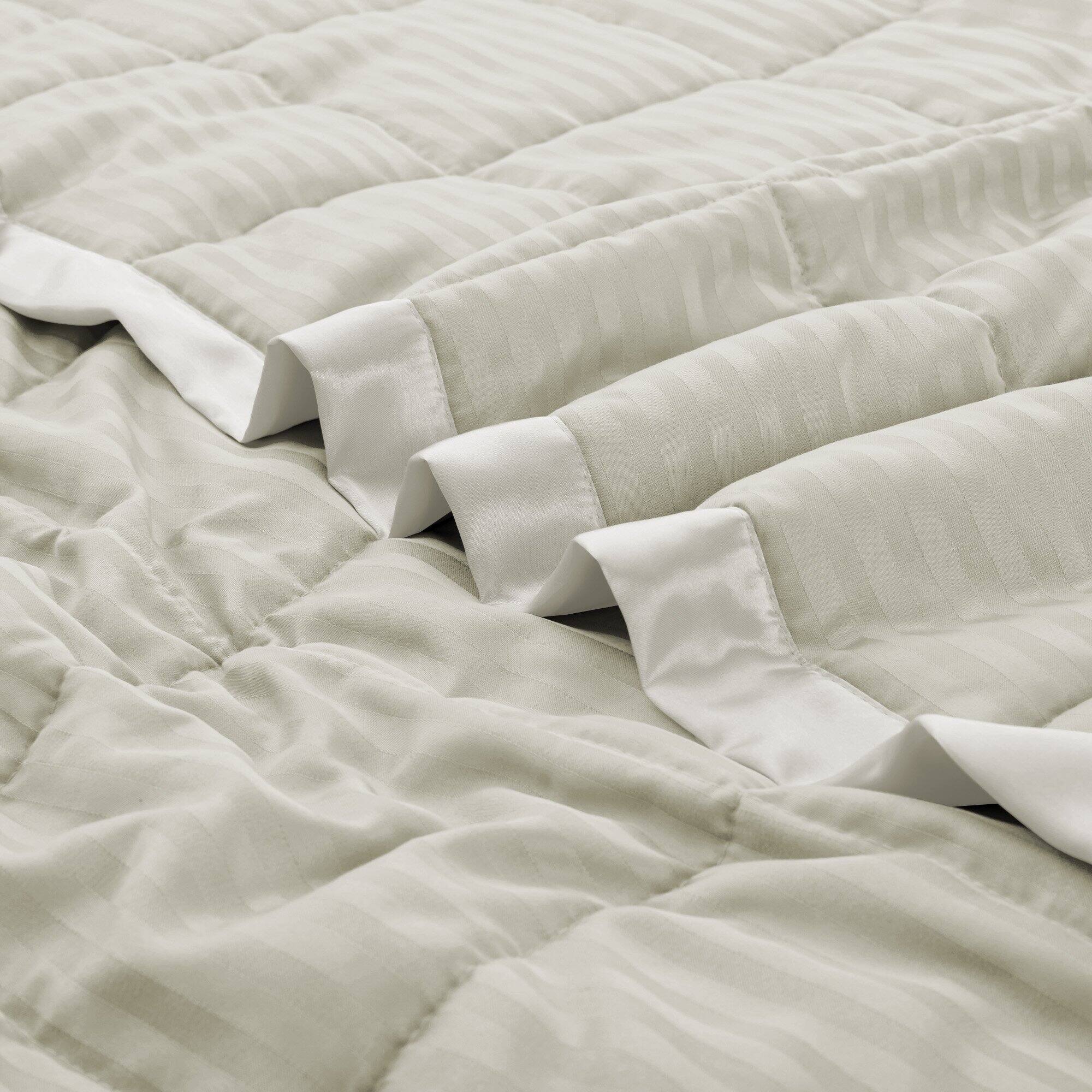 Alt View 1. Nest - Peace Nest Hotel Quality Luxury All Season Jacquard Soft Bed Blanket with Satin Trim Cozy and Warm - Sand Shell.