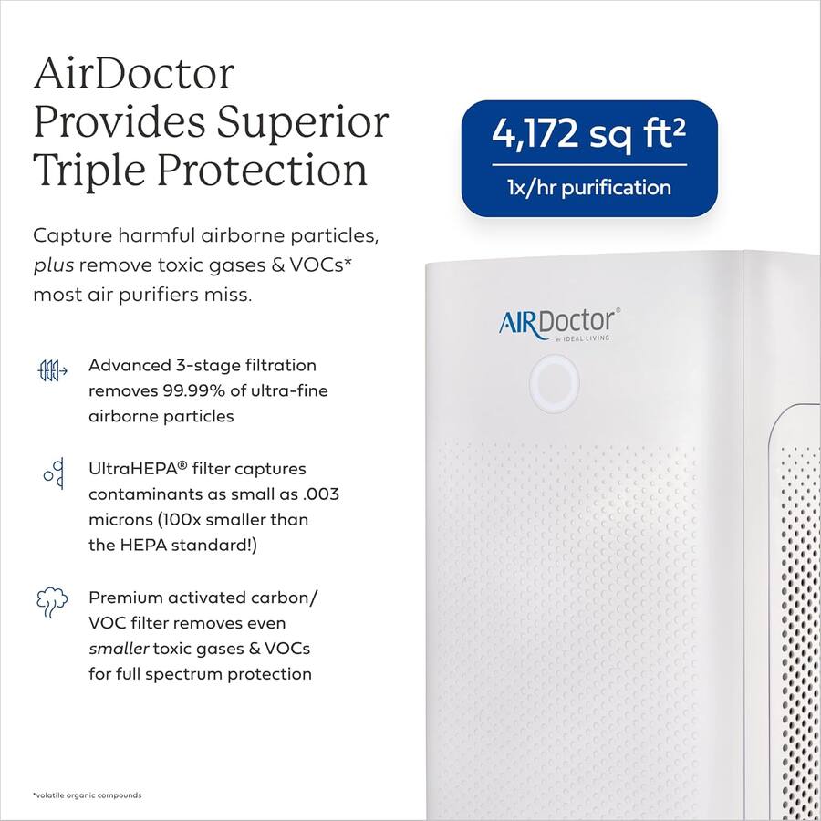 Stage Monitor System Rear View AIR Doctor AD5500 Smart 4,172 sq. ft. Smart Whole Home Air Purifier ...
