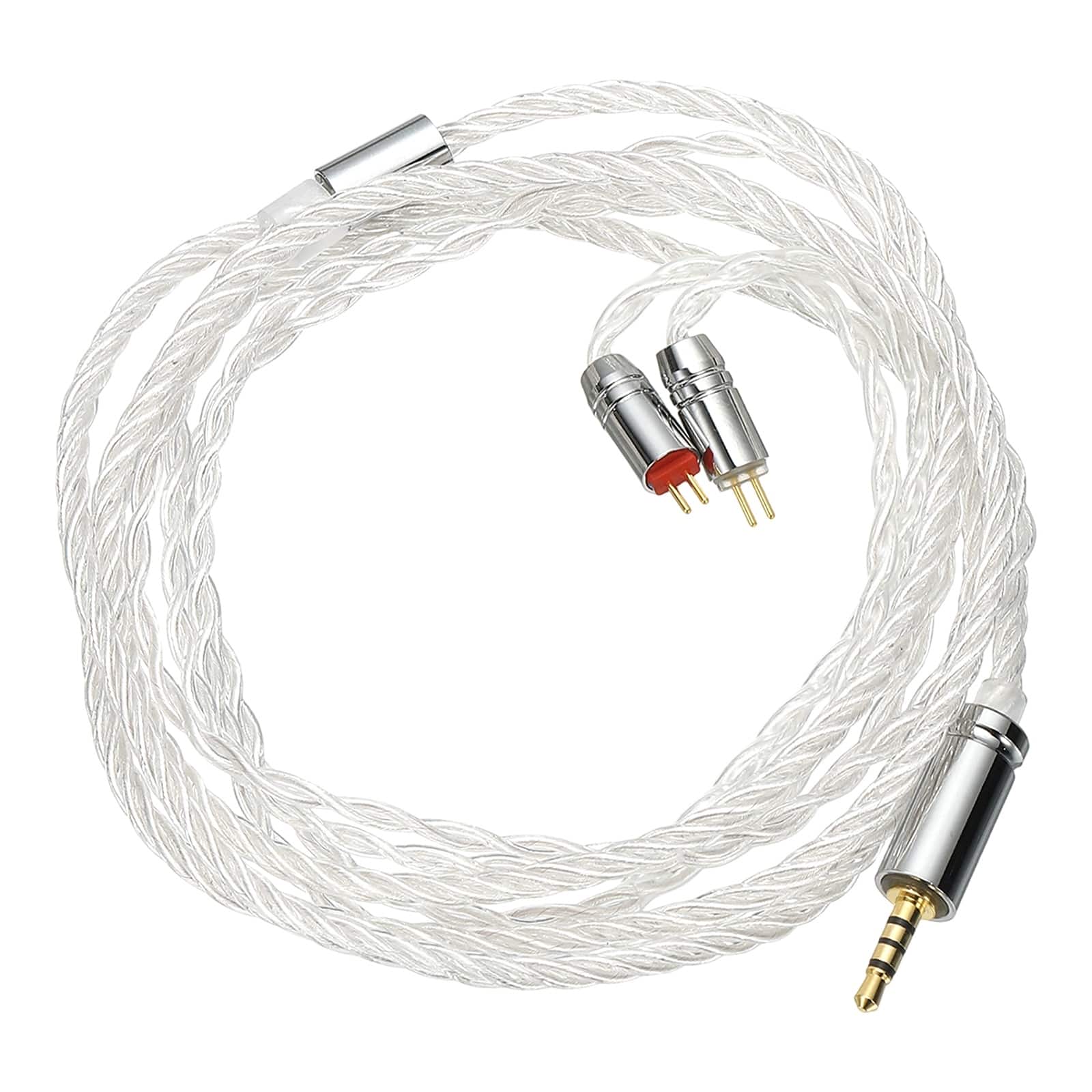 Unique Bargains - IEM Earphone Cable 1.2M, 28AWG 4-Core High Purity -Plated HiFi Replacement for Ananda Arya HE400SE (2.5mm, 2PIN) - Silver