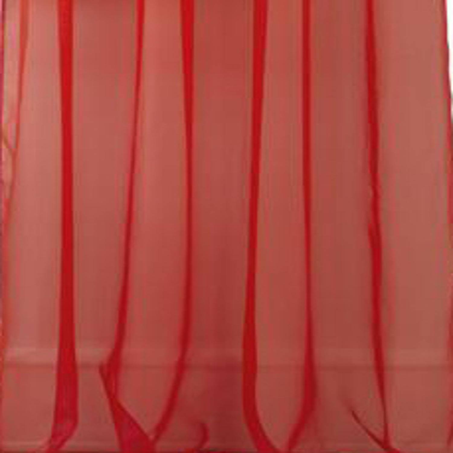Left. RT Designers Collection - RT Designers Collection Cara One Sheer Grommet Light Filtering Curtain Panel 54" x 90" Red - Red.