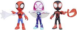Hasbro - Marvel Spidey and His Amazing Friends 3-Pack 4-Inch Action Figures Spider-Man, Ghost-Spider & Miles Morales - Multicolour