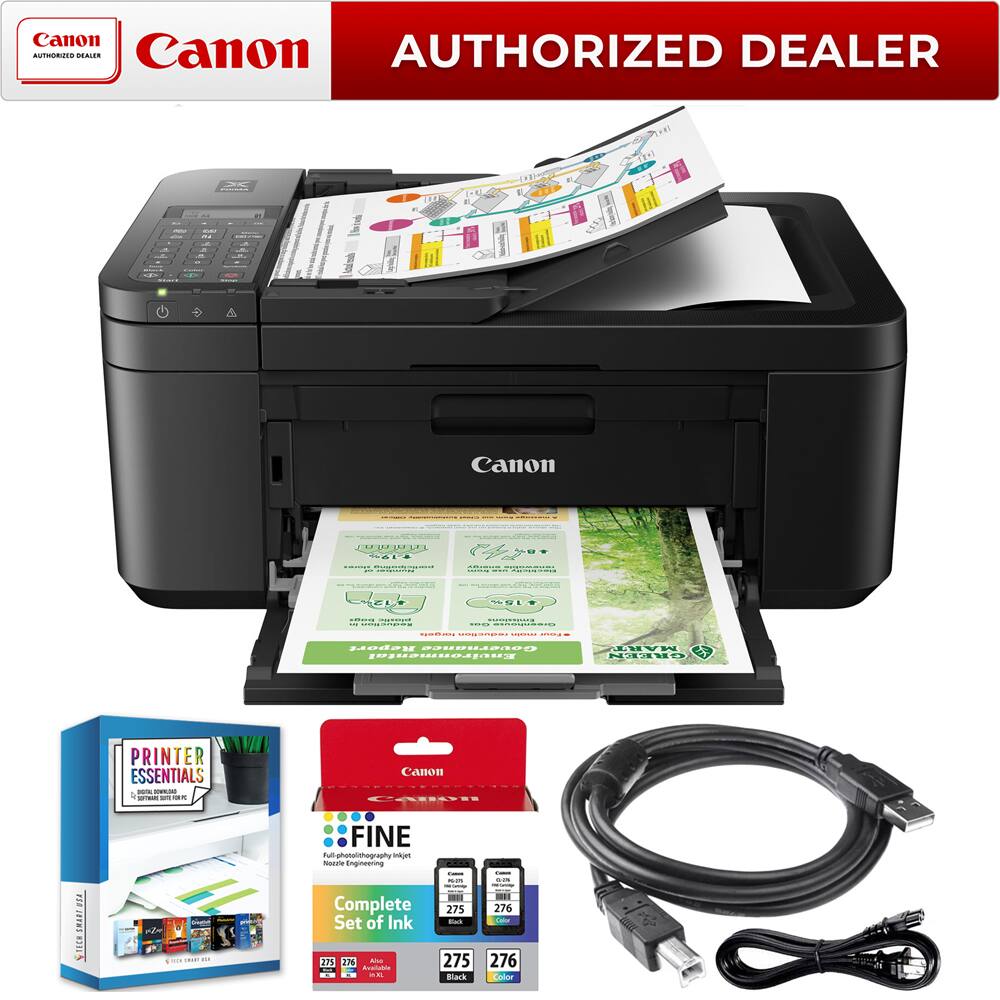 Canon RE HALER  
Canon AUTHORIZED DEALER  

Canon LS  
day : - : ! T  
TE : eger 2210142A88 221a9 MARI  

PRINTER ESSENTIALS - - - - - .  
Canon LarLT : .. .... - FINE  
@hotalthography - noe gneering  

Complete Set of Ink  
171 T7 - u : .. i - .. 8  
275 Fo 275 Black I -d I 111 276 - 276 Collor