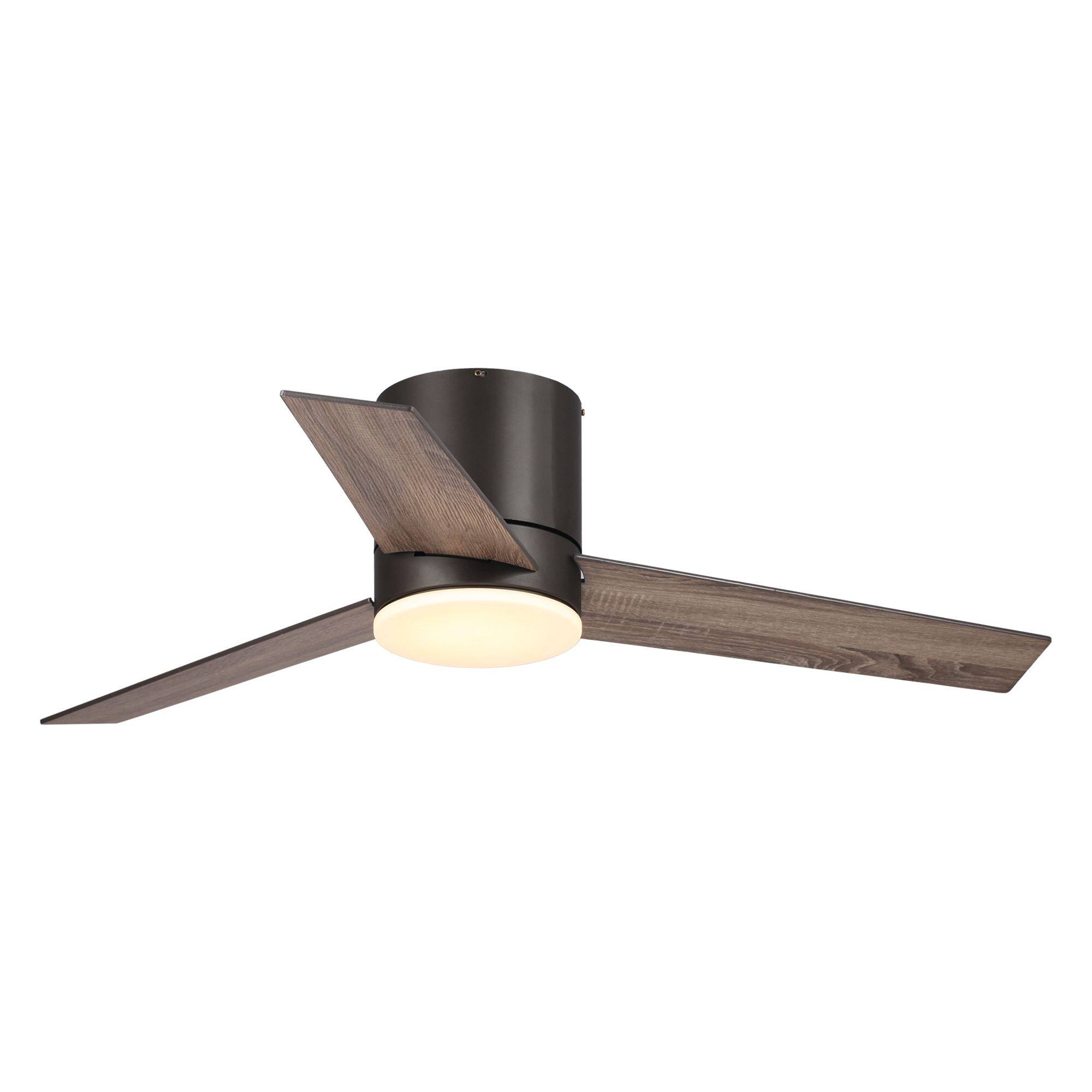 Alt View 7. Parrot Uncle - 48" Oil-rubbed Bronze Low Profile LED Ceiling Fan with Remote - Bronze.