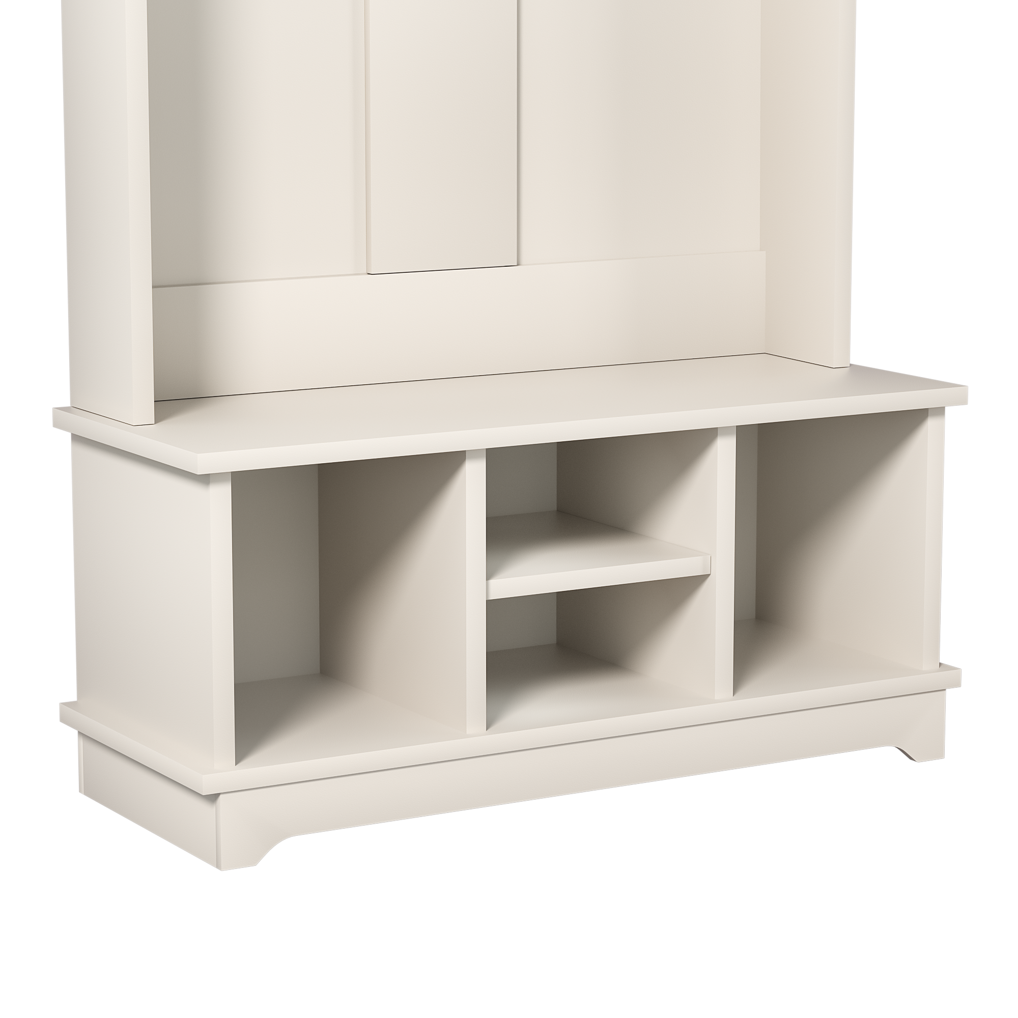 Alt View 1. Whisen - Multifunctional Hall Tree with Shoe Storage Bench, Heavy-Duty Entryway Coat Rack Organizer-White - White.