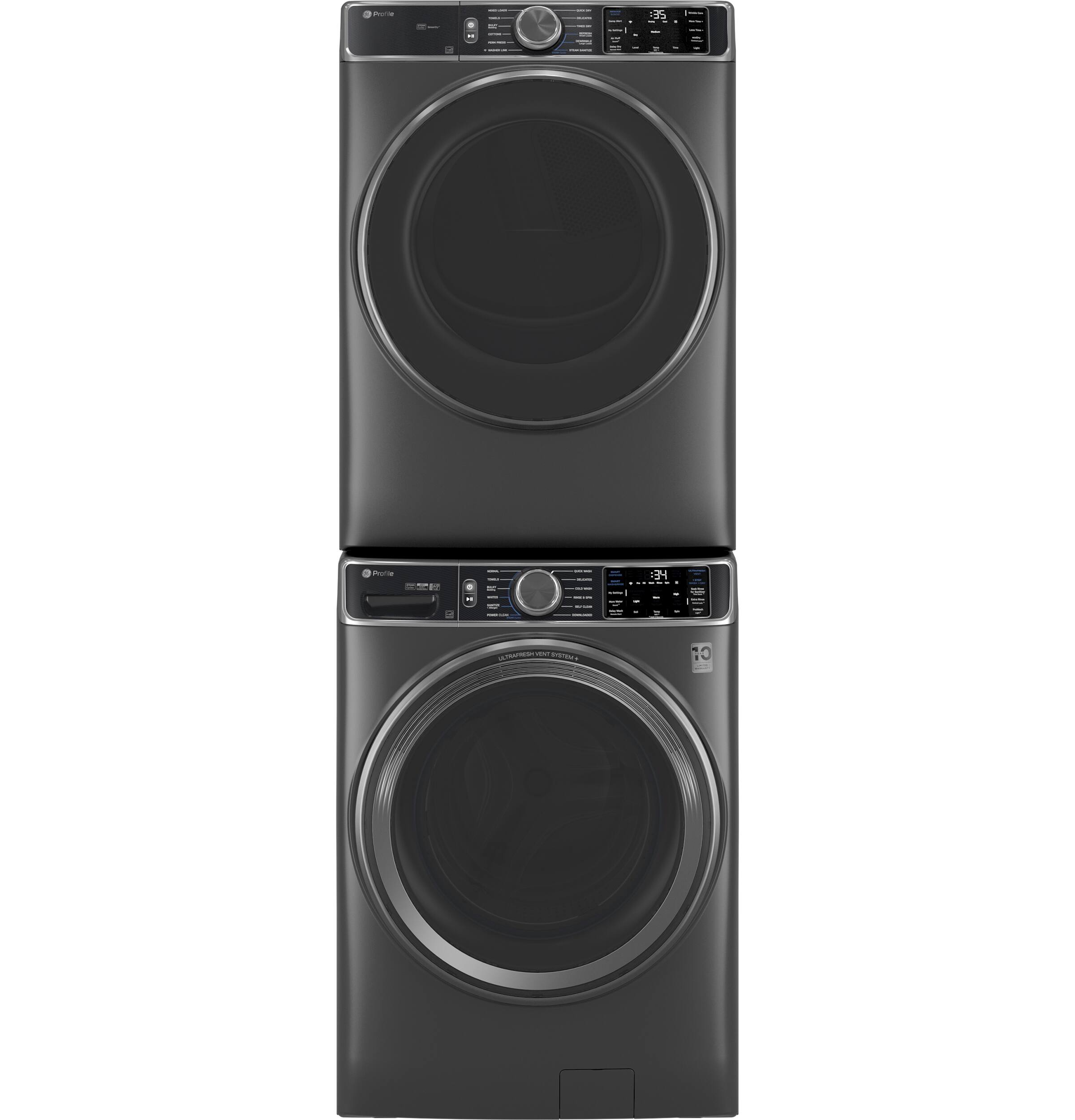 Alt View 18. GE Profile - 5.5 Cu. Ft. High Efficiency Stackable Smart Front Load Washer with Steam and UltraFresh Vent System+ With OdorBlock - Carbon Graphite.