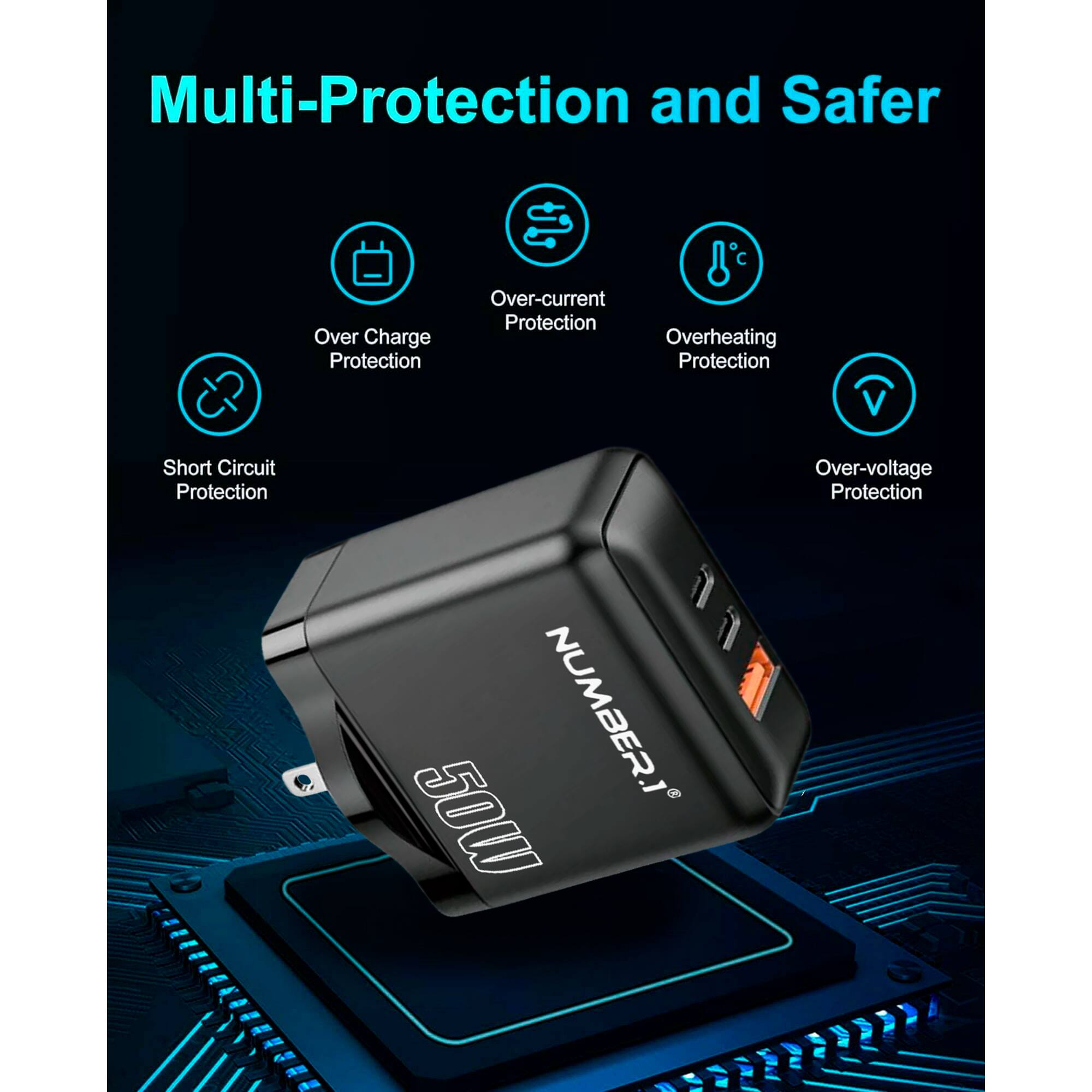 Multi-Protection and Safer

- Over-current Protection
- Overheating Protection
- Over-voltage Protection
- Over Charge Protection
- Short Circuit Protection

NUMBER.1 50W