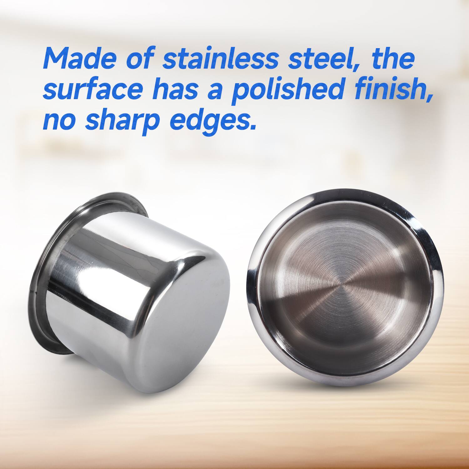 Made of stainless steel, the surface has a polished finish, no sharp edges.