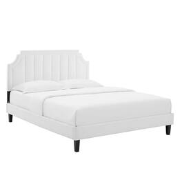 Modway - Sienna Performance Velvet King Platform Bed - White