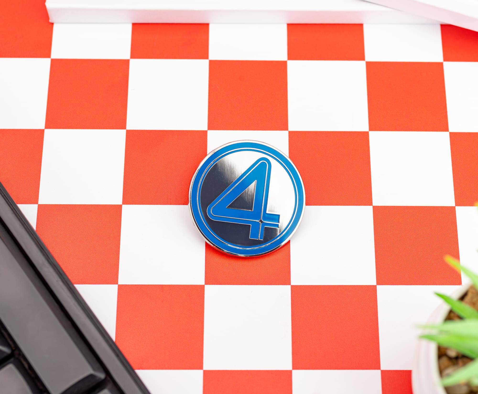 Alt View 2. Marvel - Marvel Studios The Fantastic Four: First Steps Logo Enamel Pin - Multi-Colored.