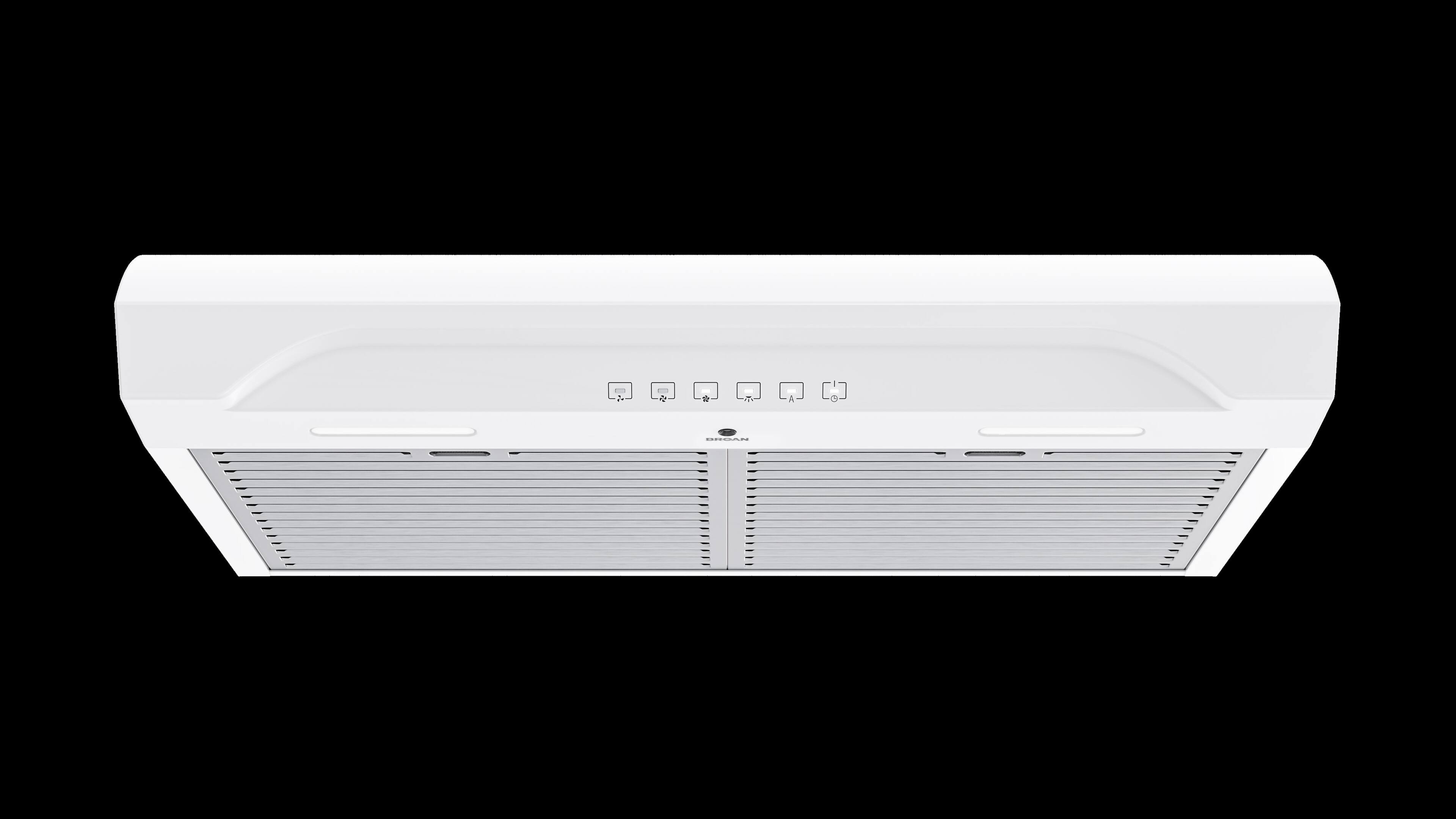 Alt View 2. Broan - Alta 30-Inch 490 MAX Blower CFM 1.0 Sones Range Hood - White.